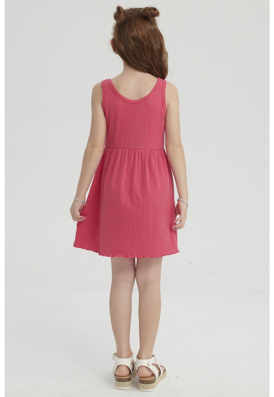 Vestido Niña Rib Fucsia- ll-3