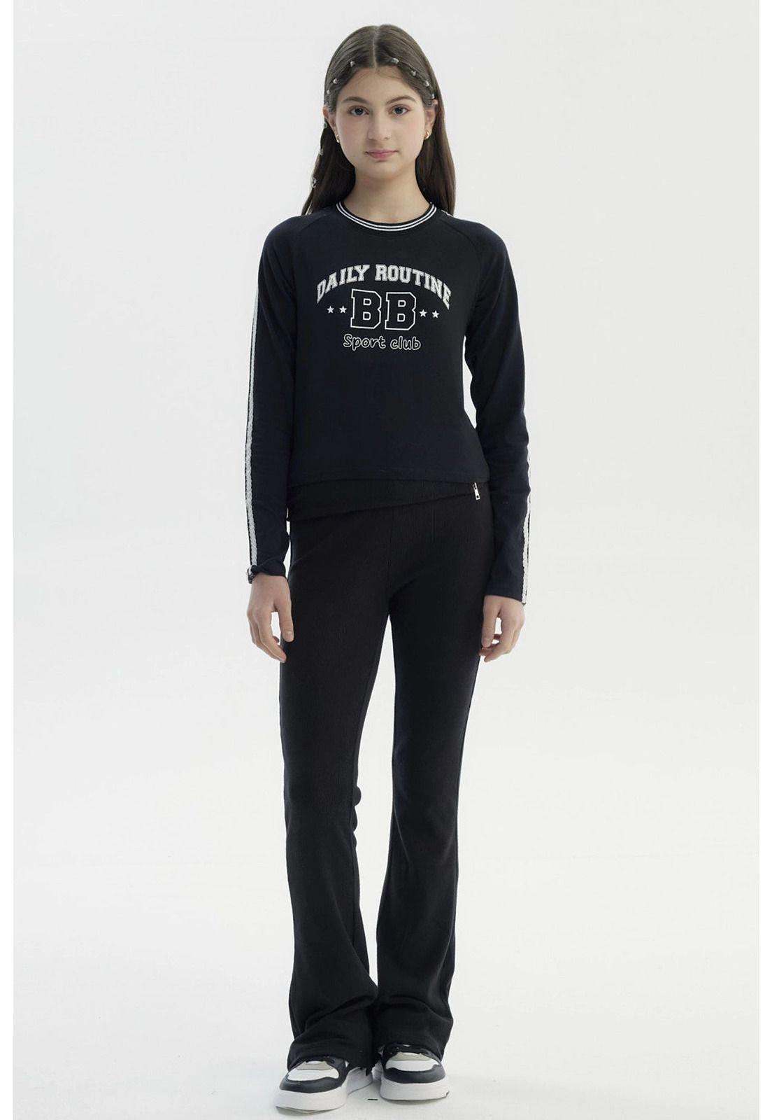 Polera Niña Slim Negro - ll-3