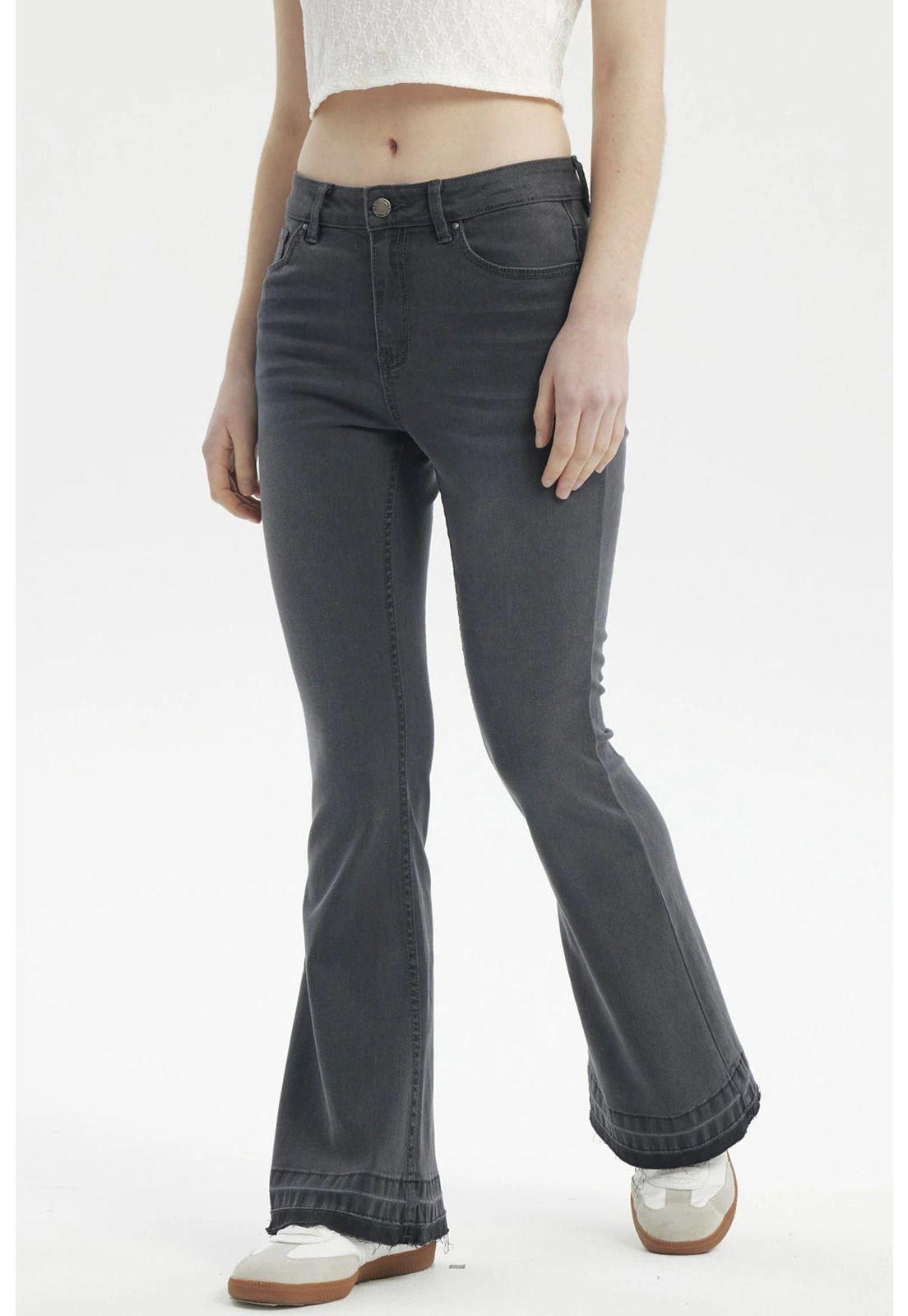 Jeans Mujer Flare Basta Gris-1