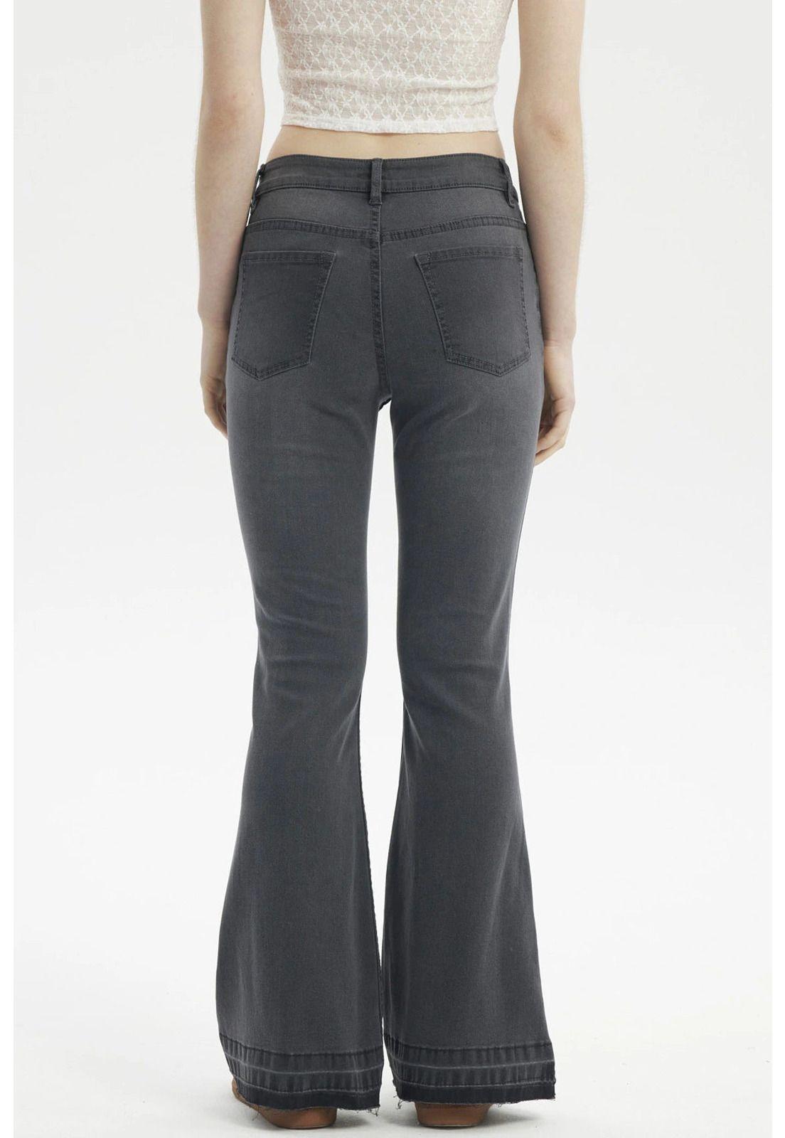 Jeans Mujer Flare Basta Gris-2