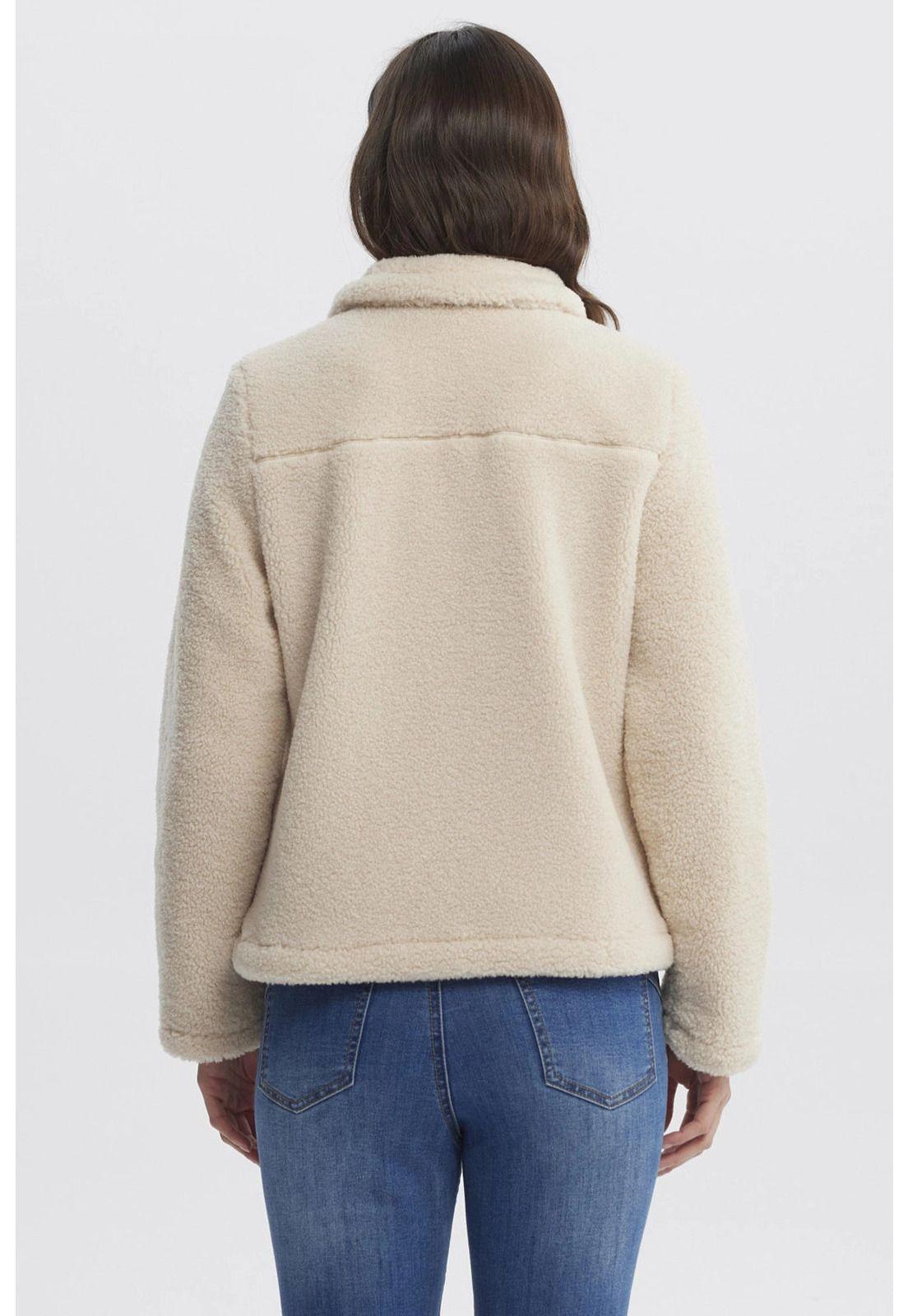 Polar Mujer Tipo Chaqueta Cuello Alto Beige-2