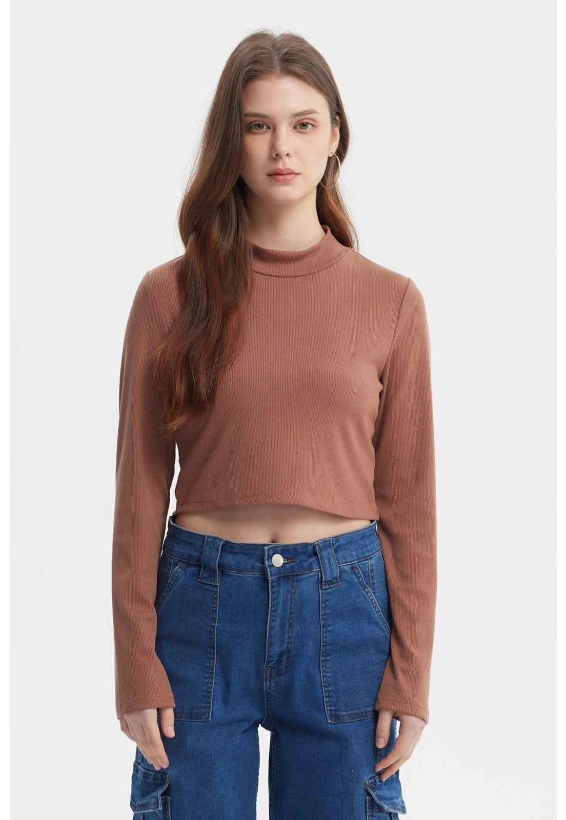 Polera Mujer Rib Camel - ll-0