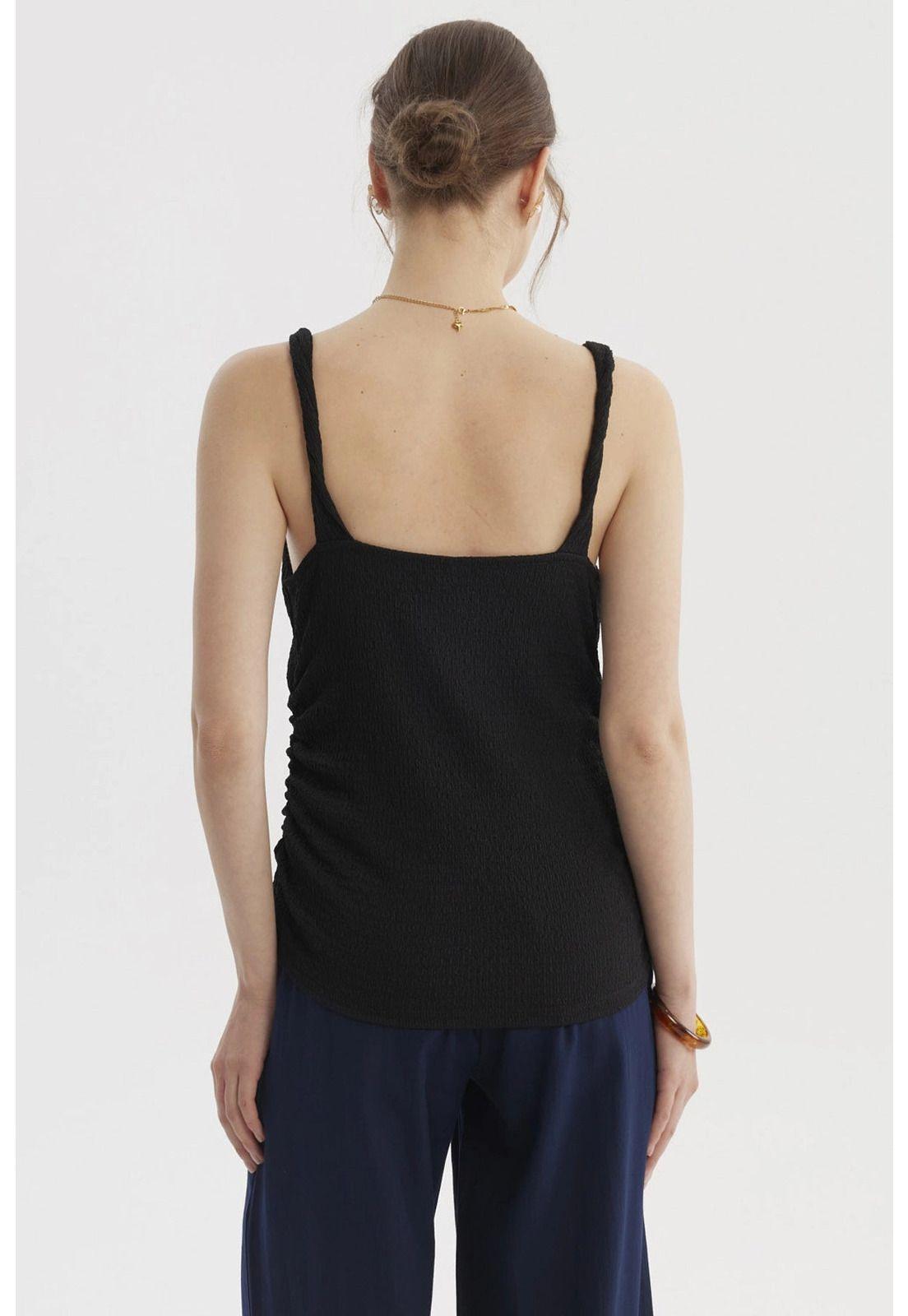 Polera Mujer Tirante Trenzado Negro-2