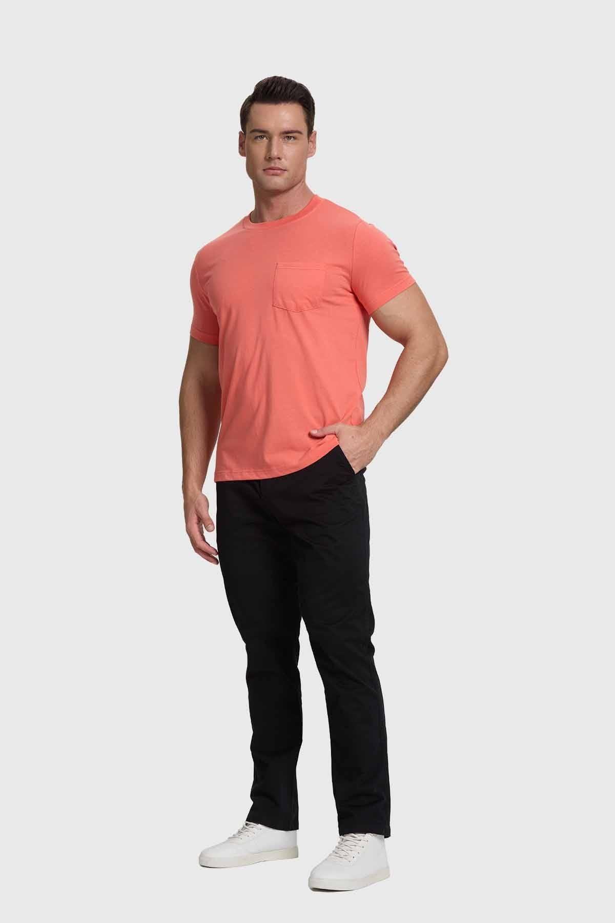 Polera Hombre Básica Con Bolsillo Coral-3