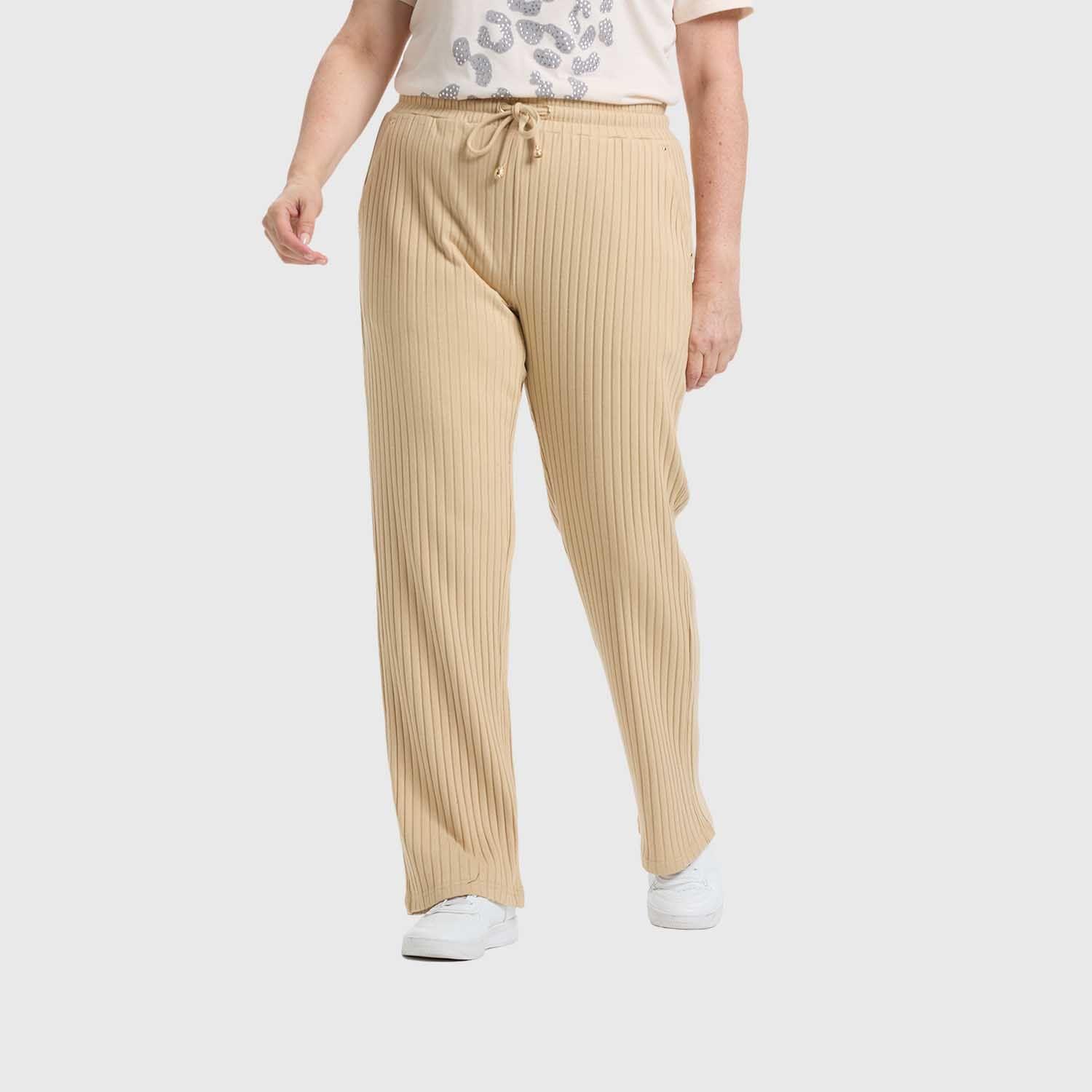 Pantalón Buzo Mujer Con Cordones Beige Fashion's Park-1