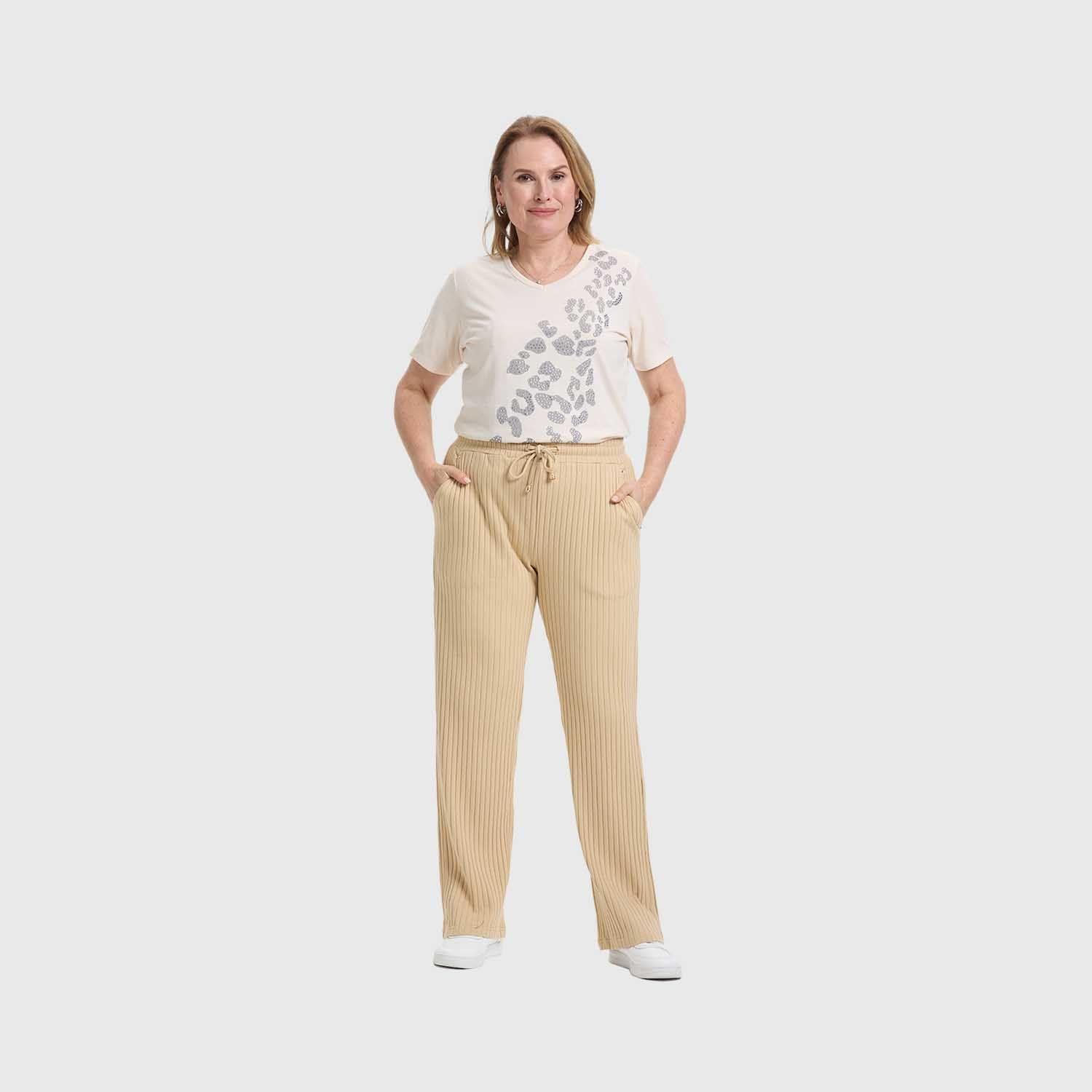 Pantalón Buzo Mujer Con Cordones Beige Fashion's Park-3