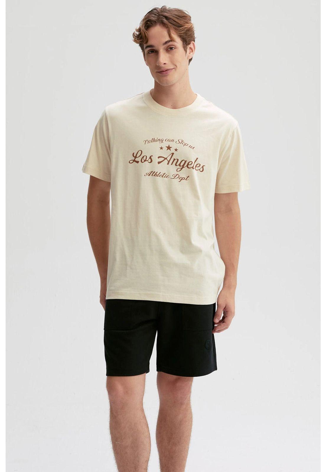 Polera Hombre Print Posicional Beige - lll-0