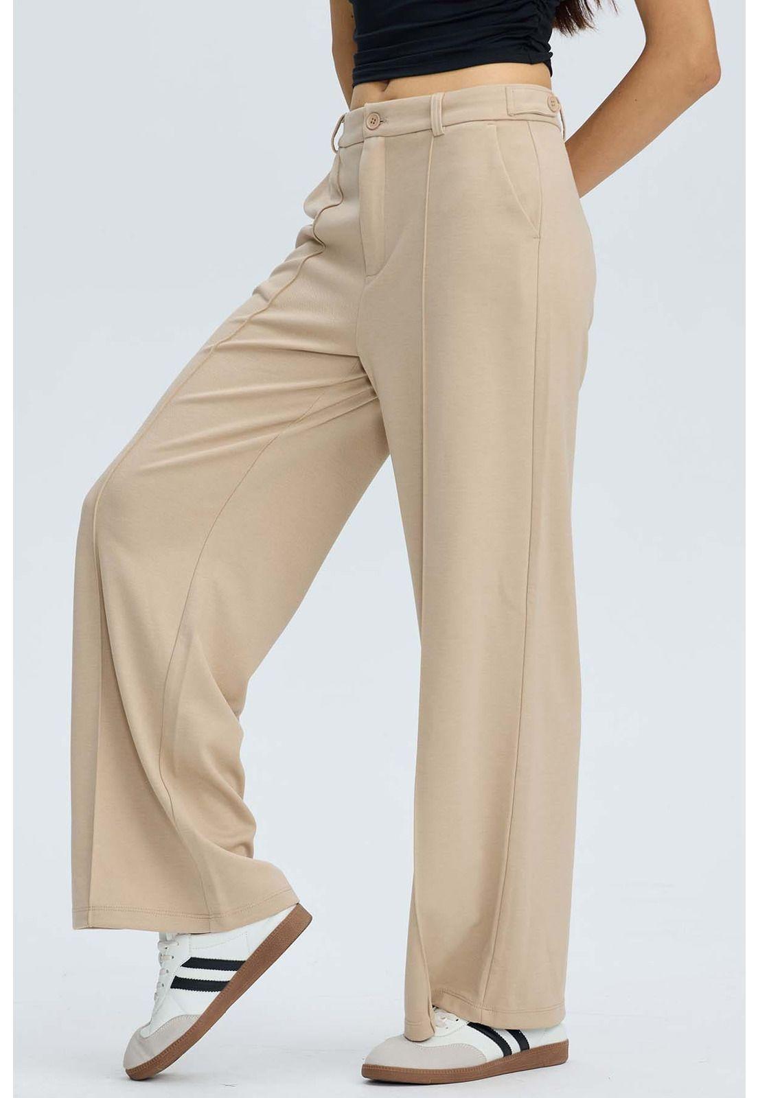 Pantalón Mujer Sastrero Beige-3