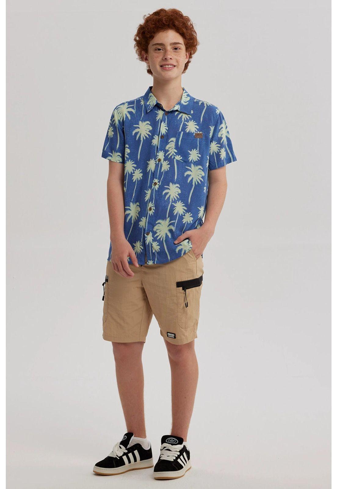 Camisa Niño Guayabera Azul - ll-3