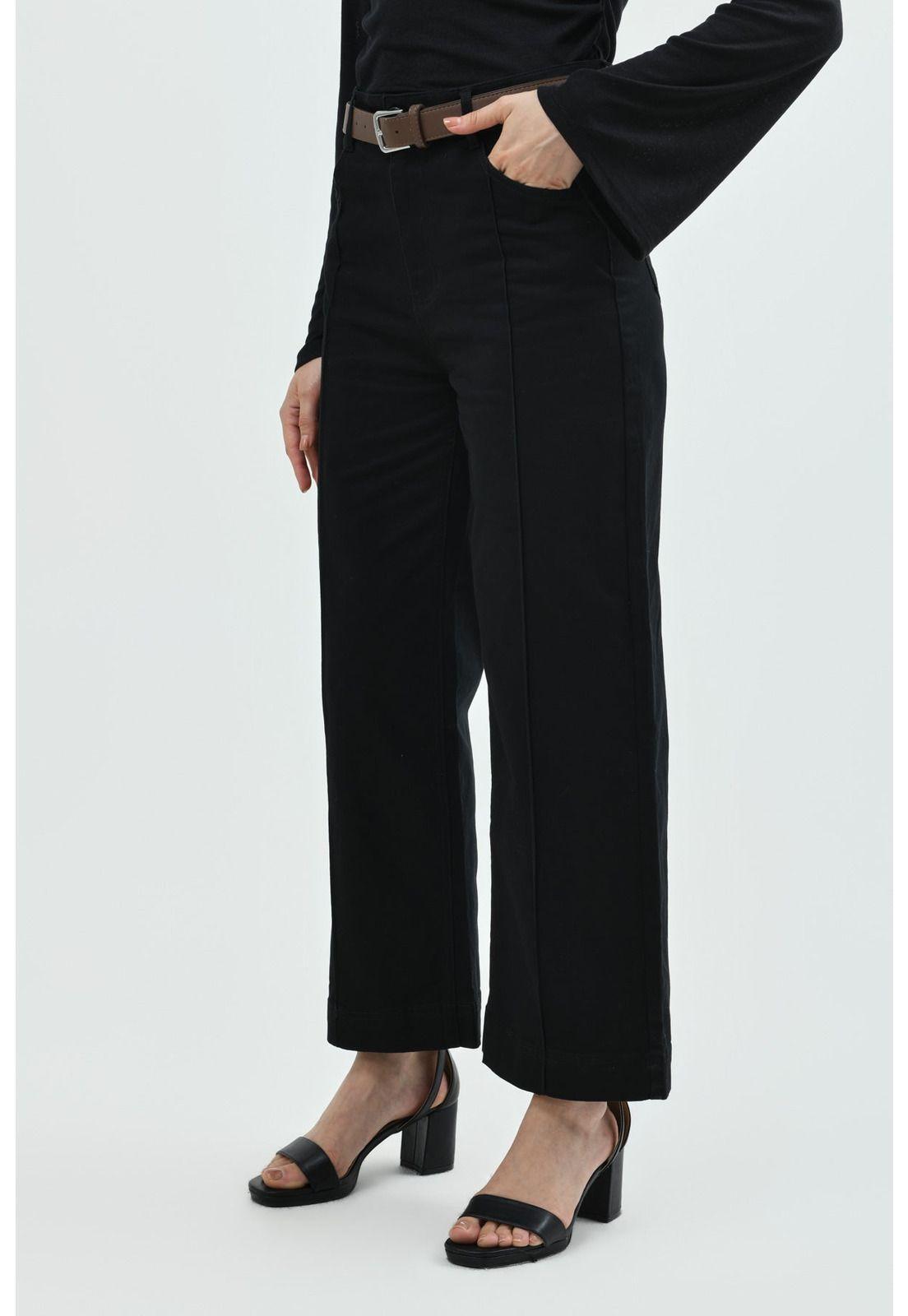 Pantalón Mujer Recto Negro - lV-1