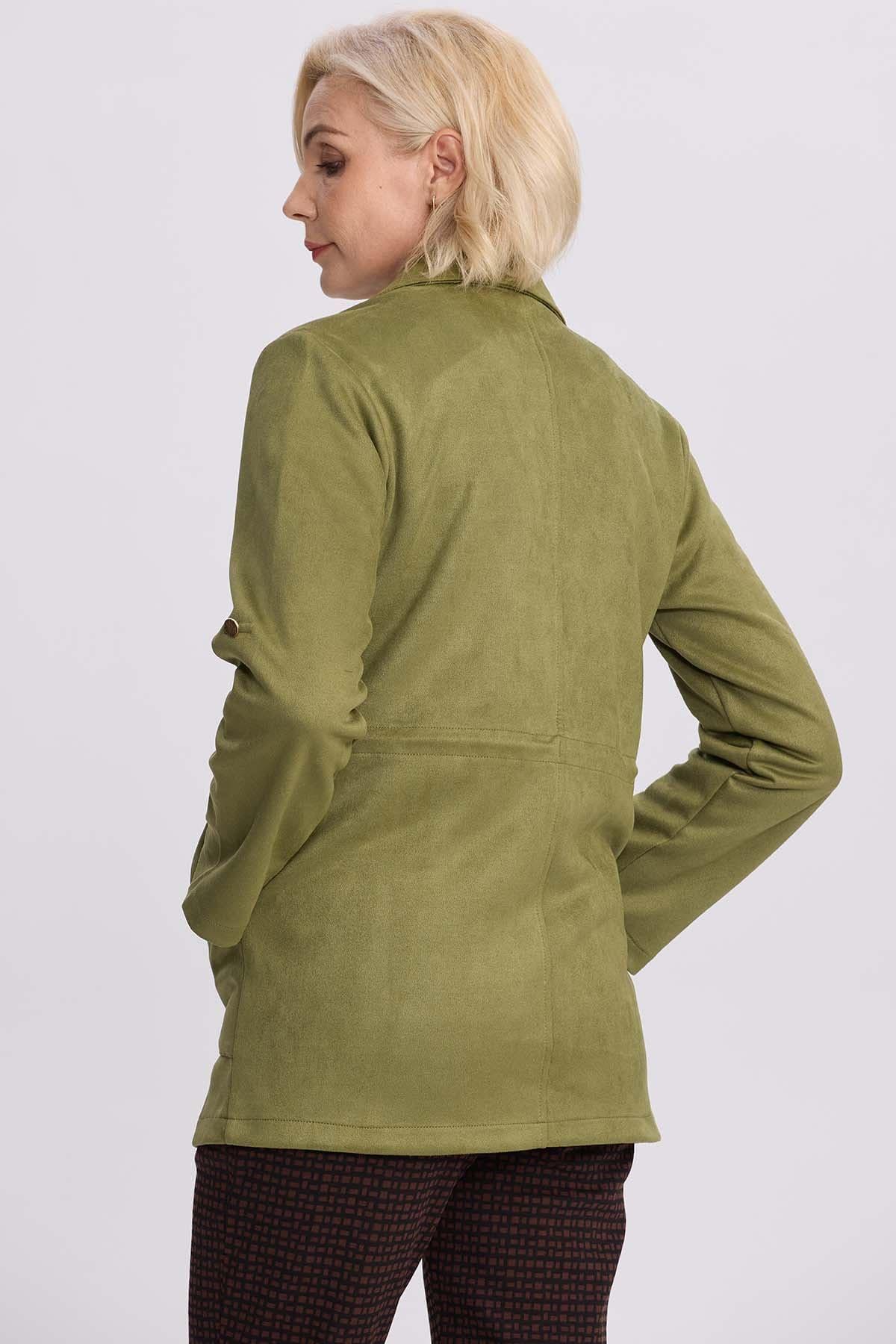 Chaqueta Mujer Recogido Verde Militar-2