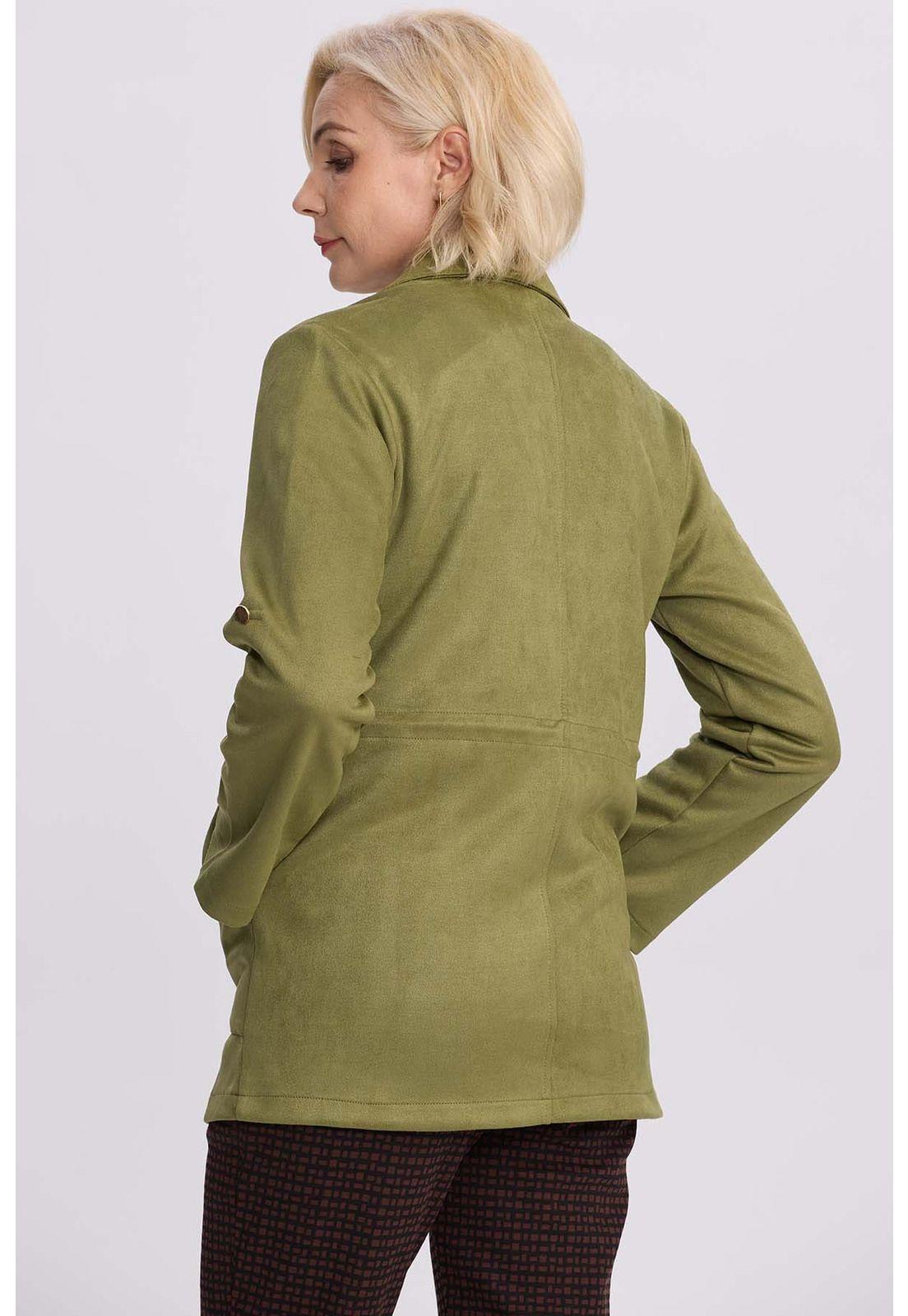 Chaqueta Mujer Recogido Verde Militar-2