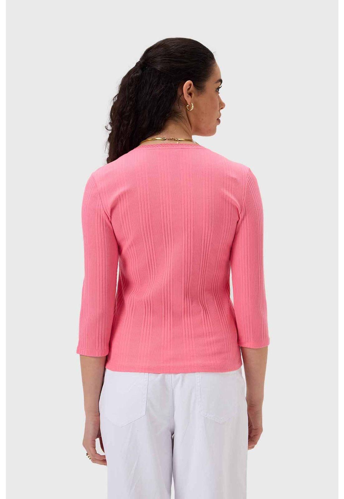 Polera Mujer Rib Terminación Rosado-2