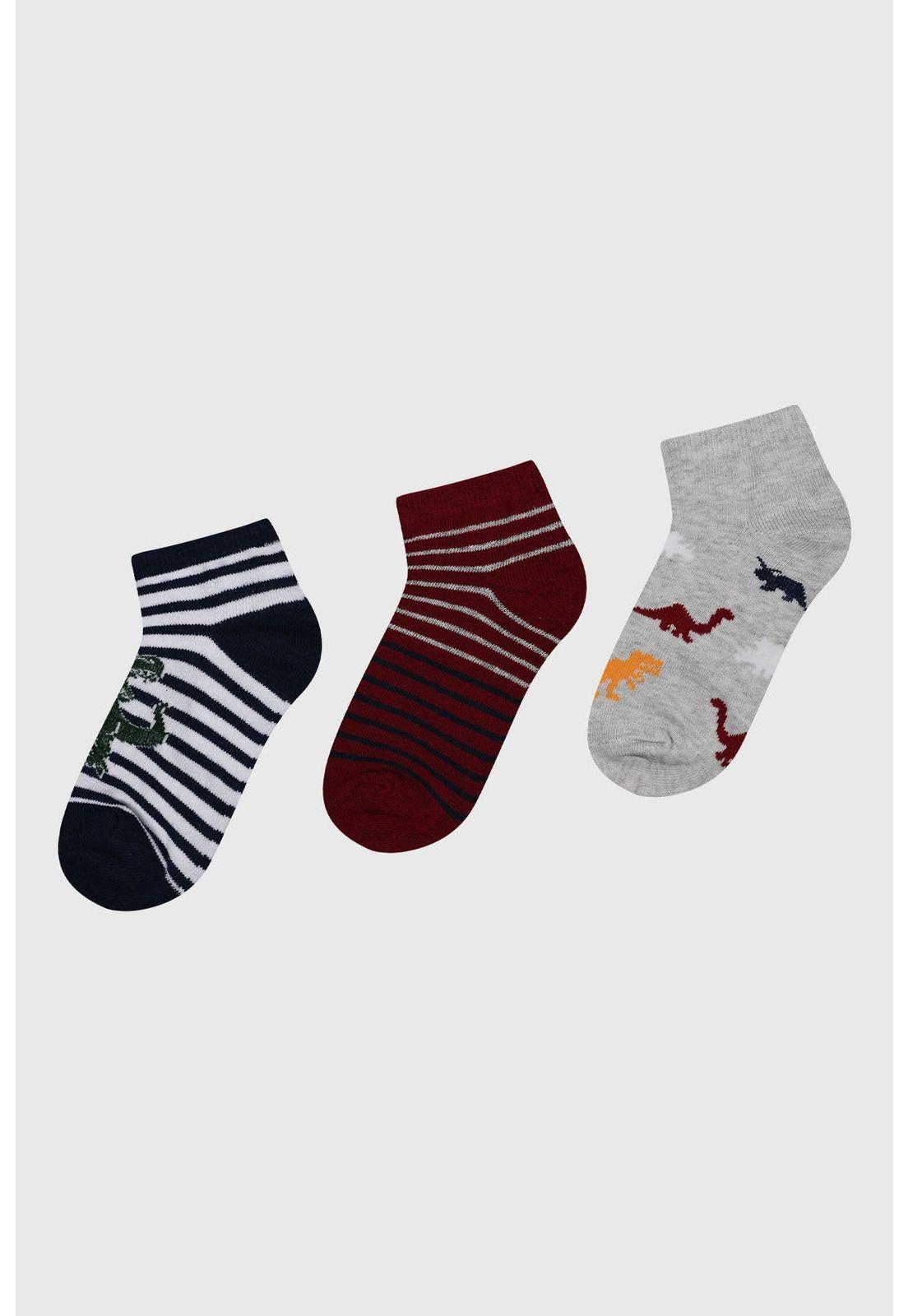 Calceta Deportiva Niño Tripack Azul Marino - ll-0