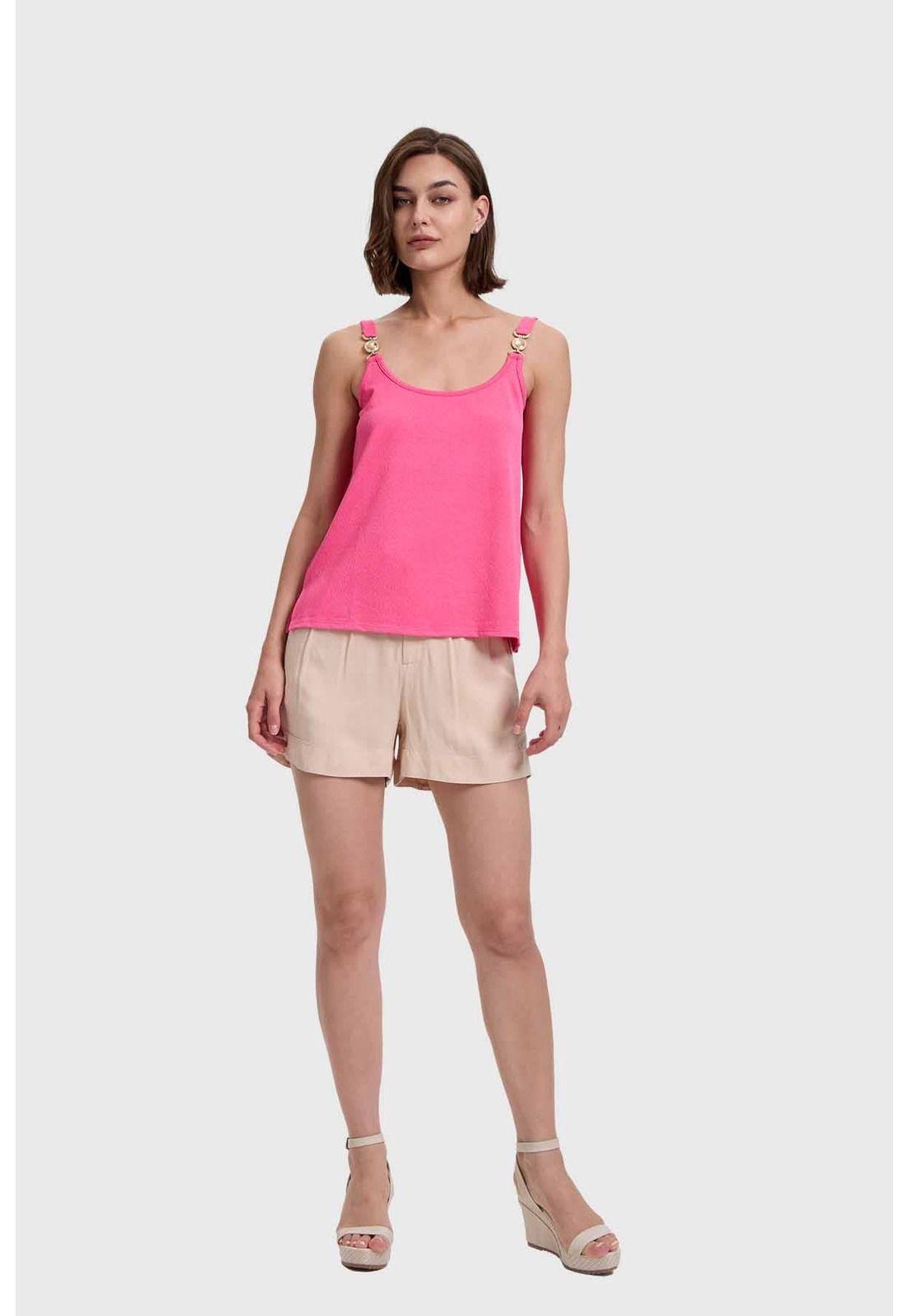 Polera Mujer Pabilo Con Aplicación Rosado-3