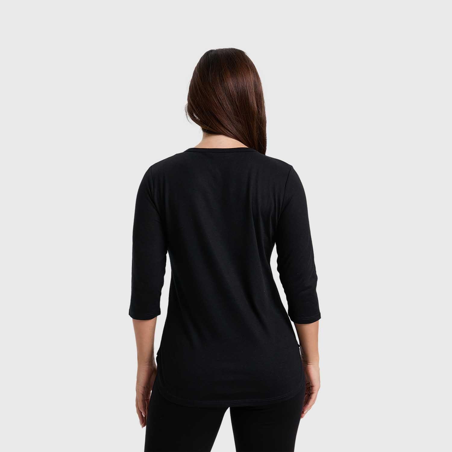 Polera Mujer Larga Aplicación Negro Fashion´s Park-2