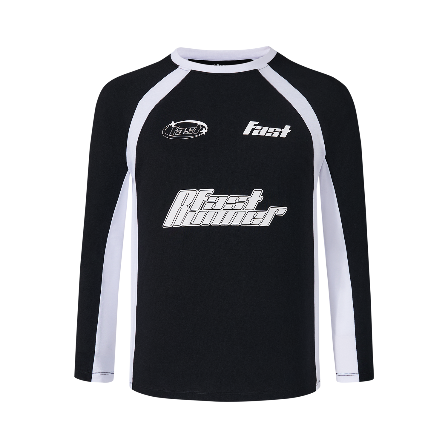 Polera Niño Racing A Contraste Negro Fashion's Park-0