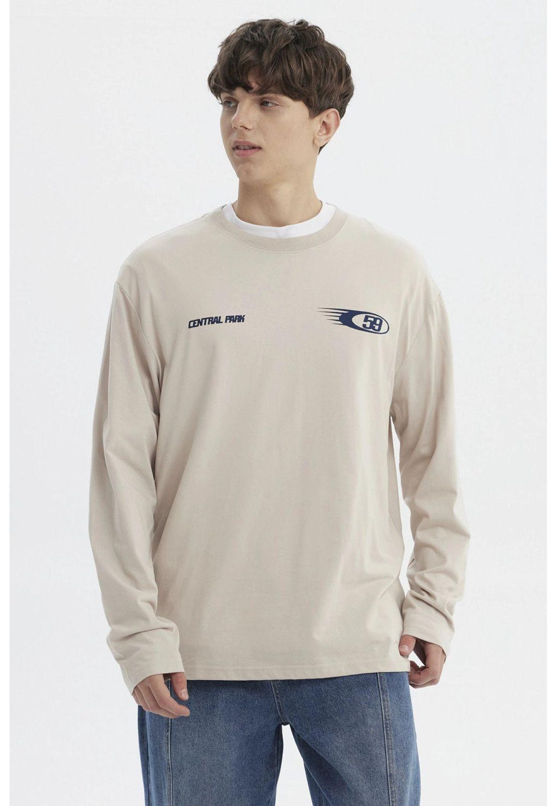 Polera Hombre Slim Beige Oscuro - ll-0
