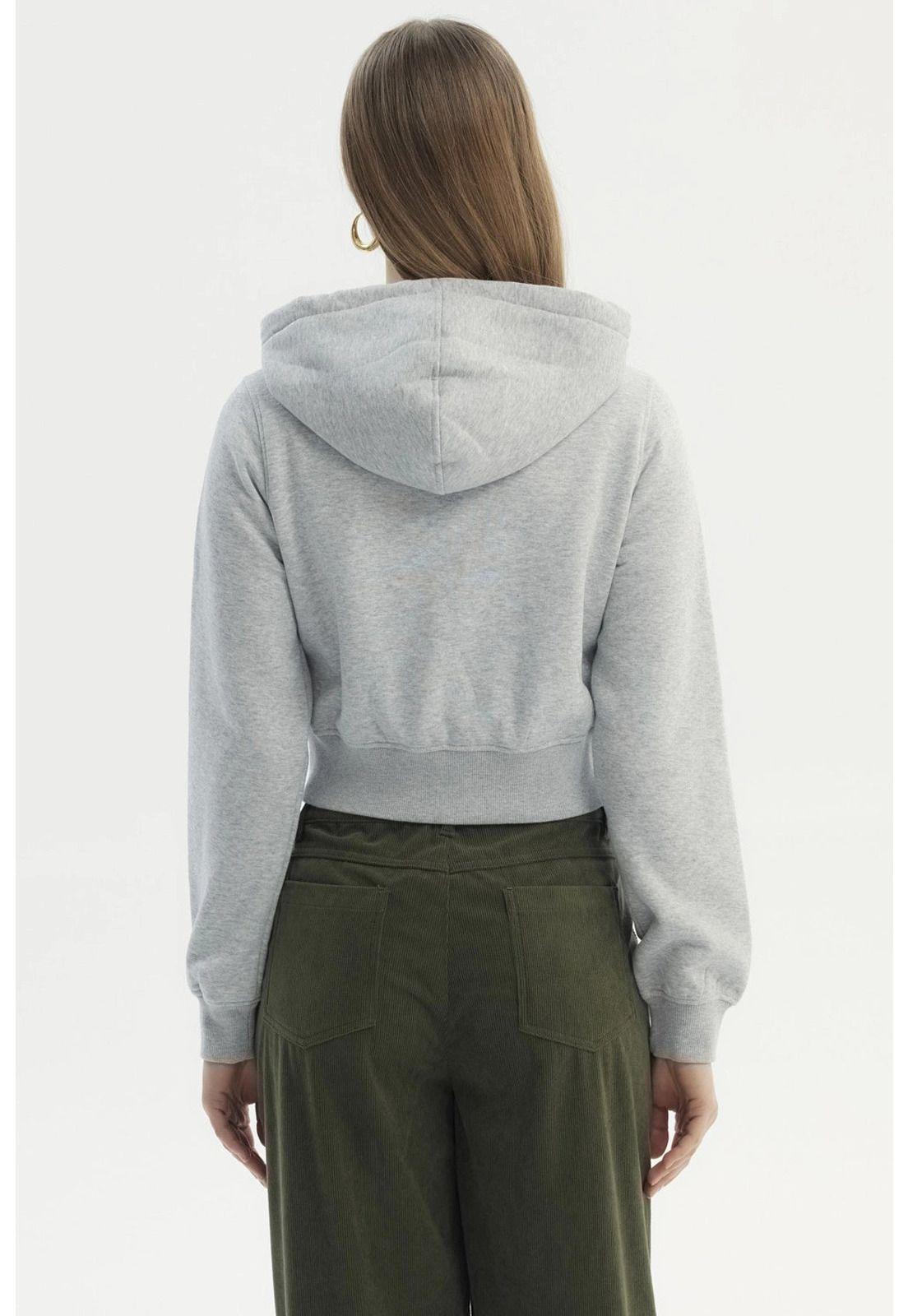 Polerón Mujer Full Zipper Gris Melange-2