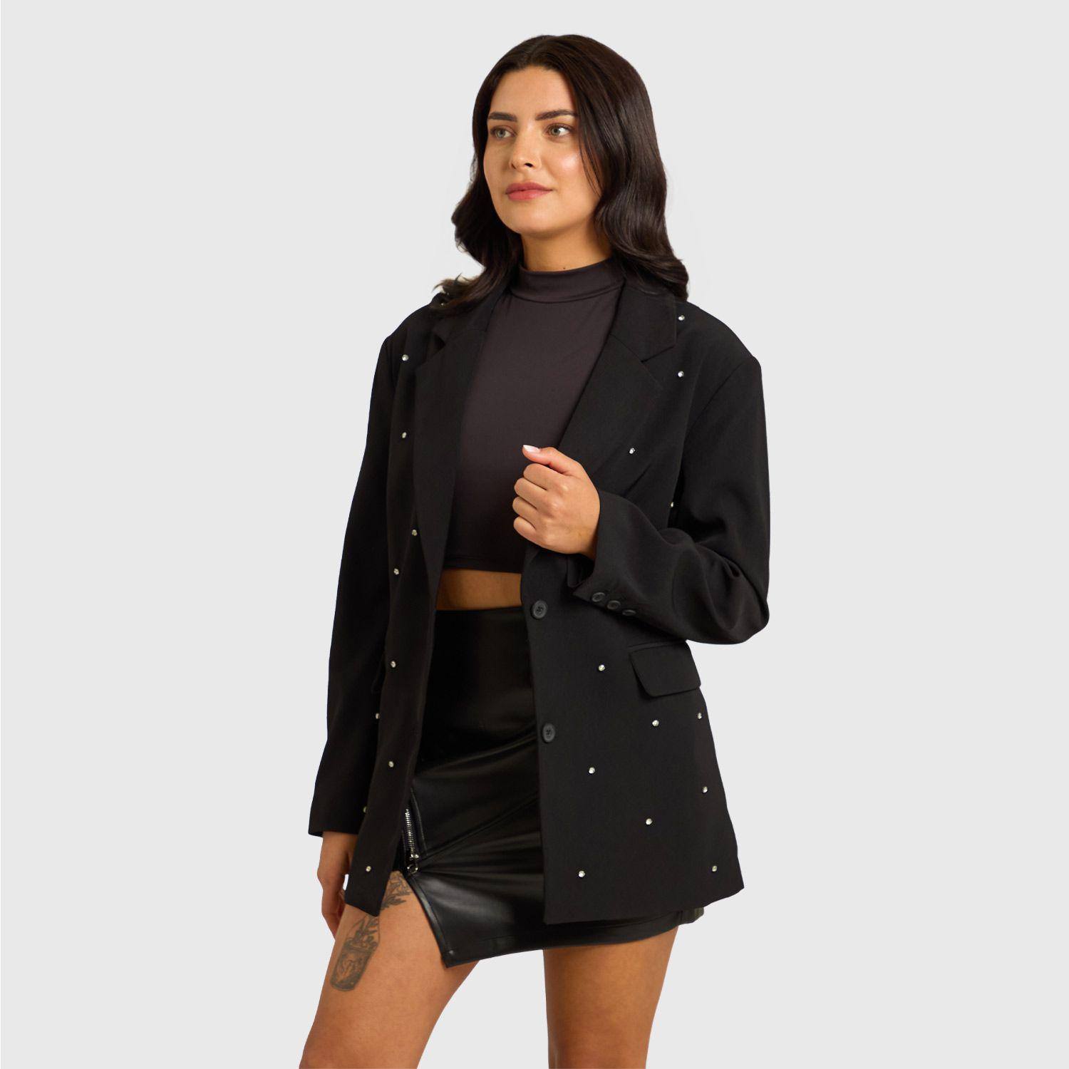 Blazer Mujer Oversize Joya Negro Fashion's Park-1