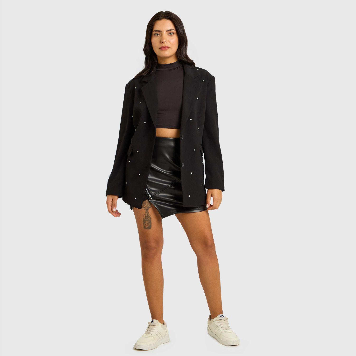 Blazer Mujer Oversize Joya Negro Fashion's Park-3