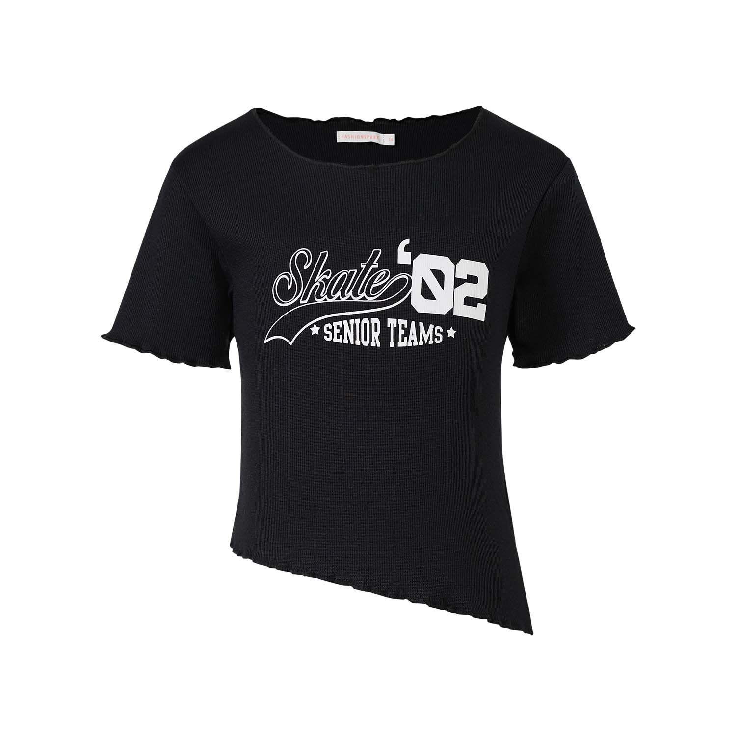 Polera Niña Rib Print Negro Fsp Fashion's Park-0