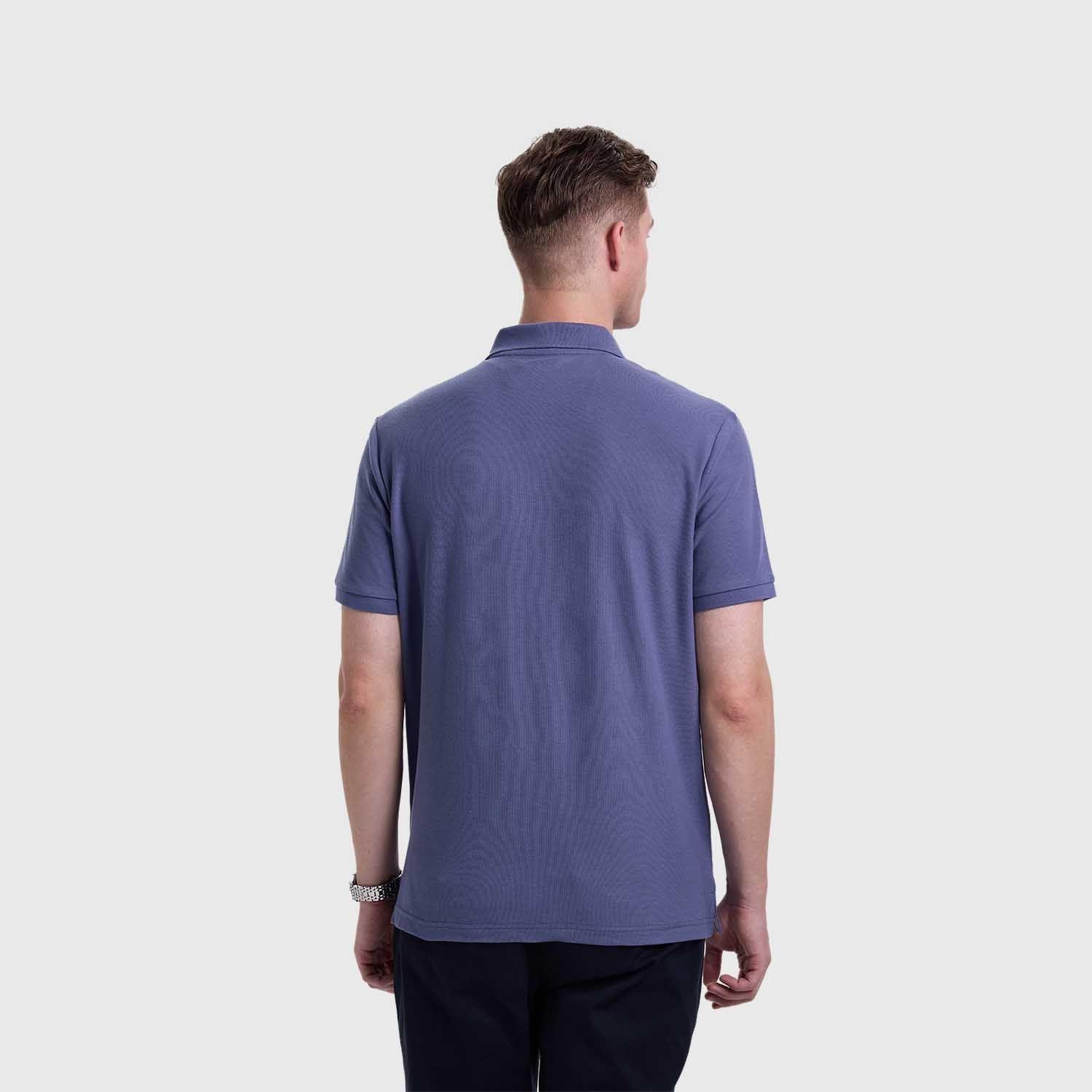 Polera Hombre Pique Lisa Azul Piedra Fashion's Park-2