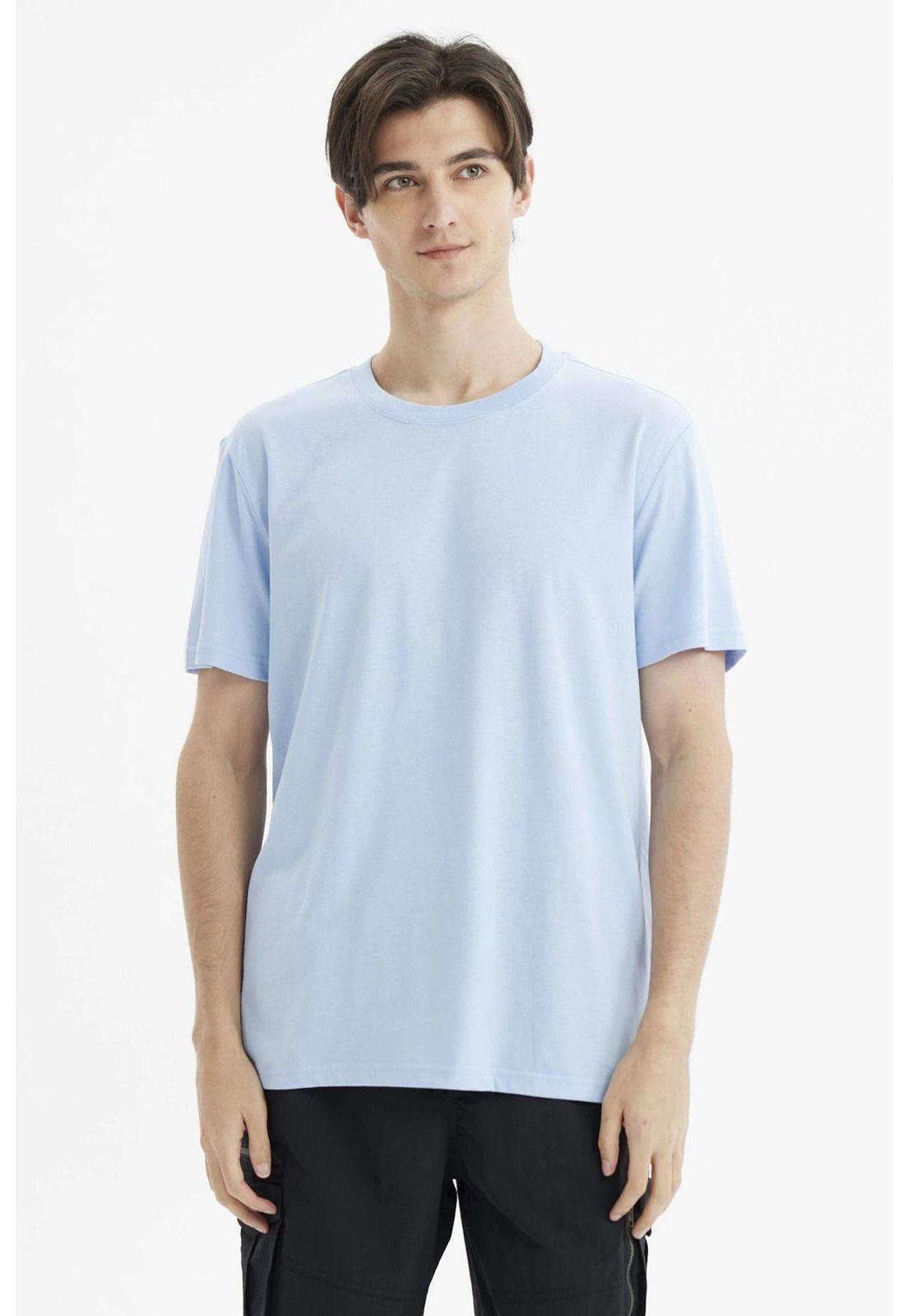 Polera Hombre Long Fit Básica Celeste- ll-0