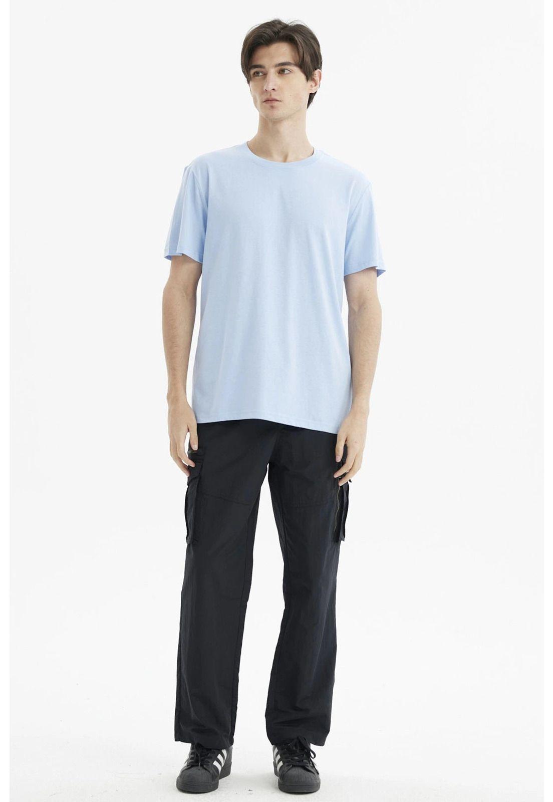 Polera Hombre Long Fit Básica Celeste- ll-3