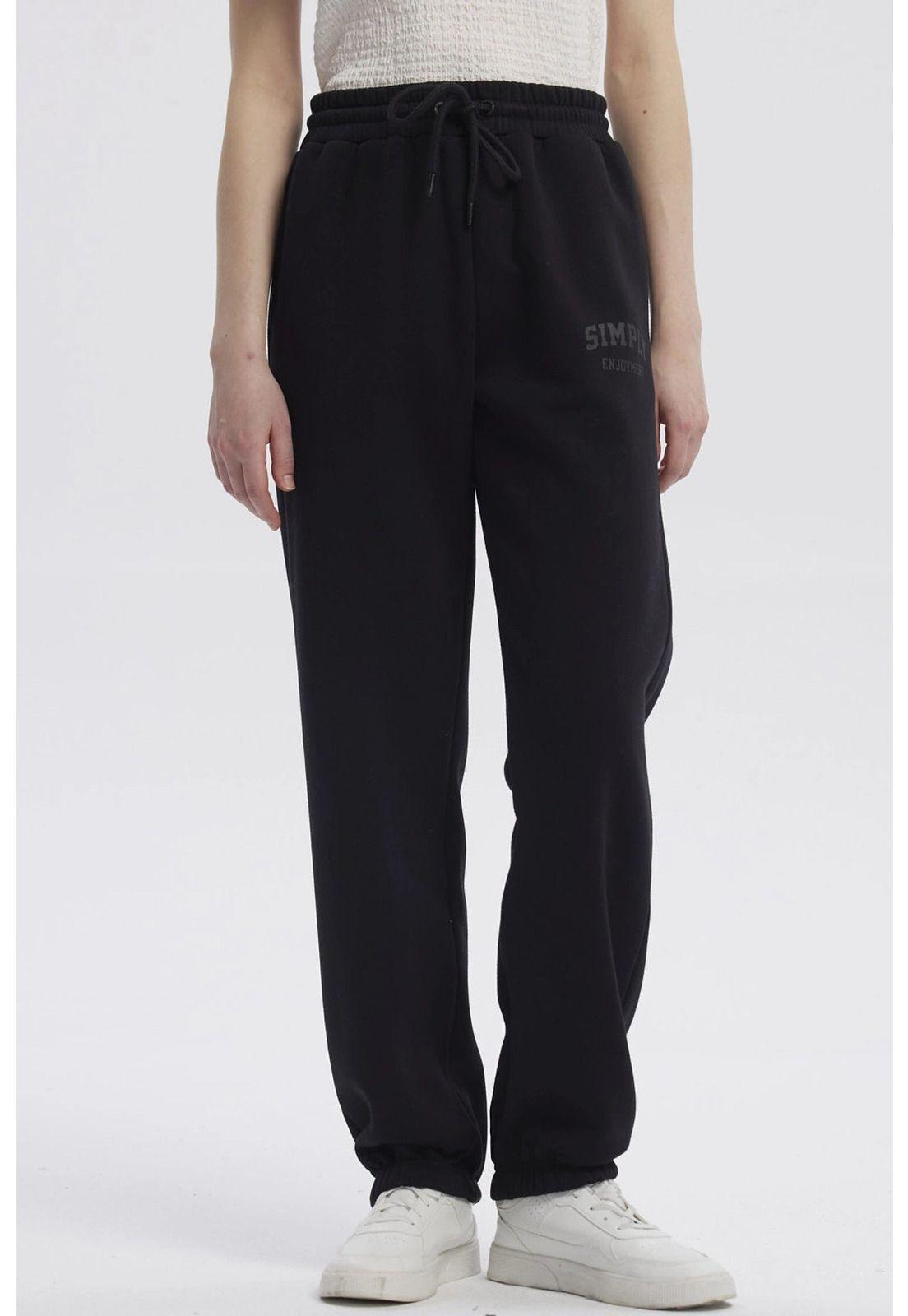 Pantalón Buzo Mujer Jogger Negro - V-0