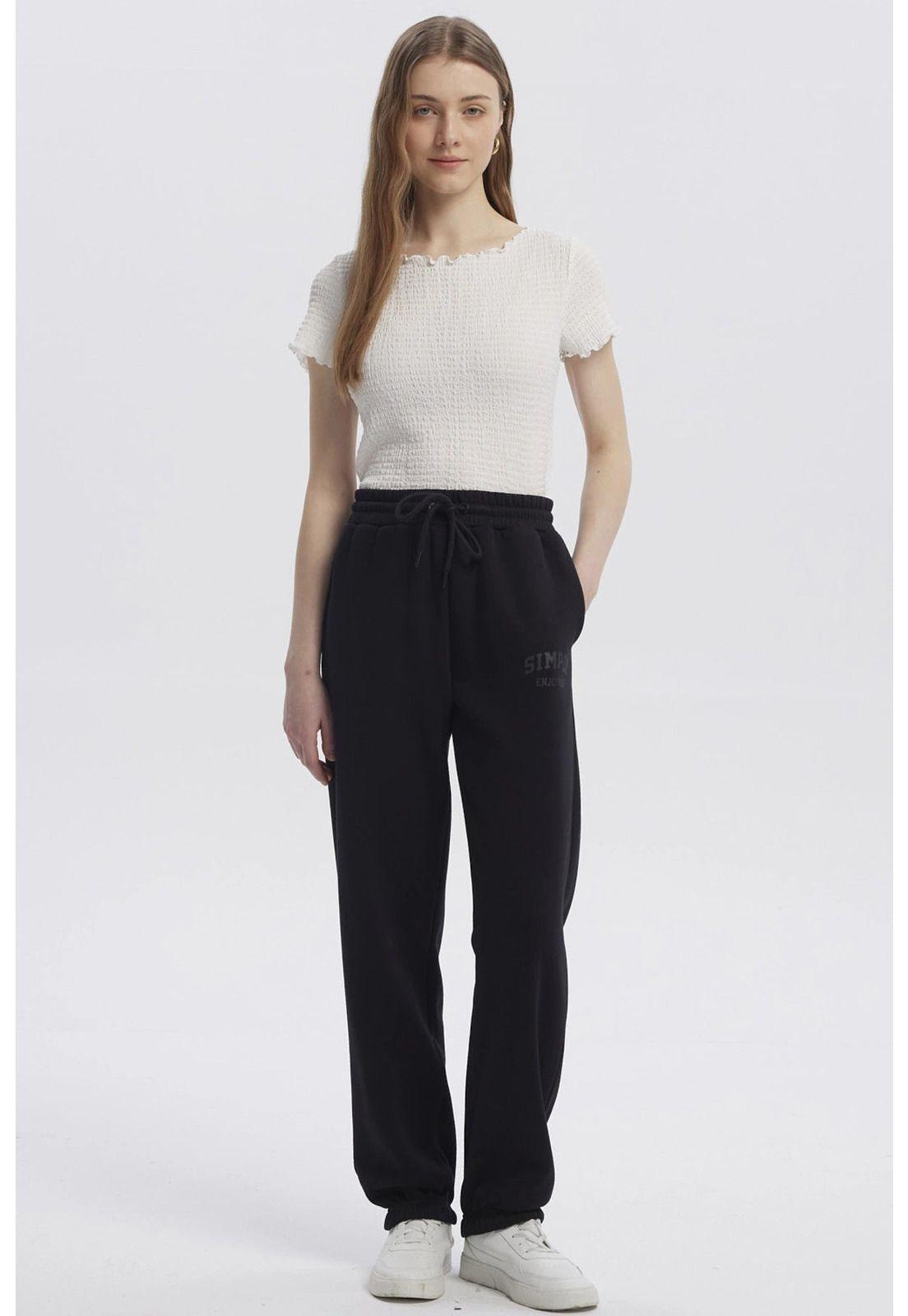 Pantalón Buzo Mujer Jogger Negro - V-3