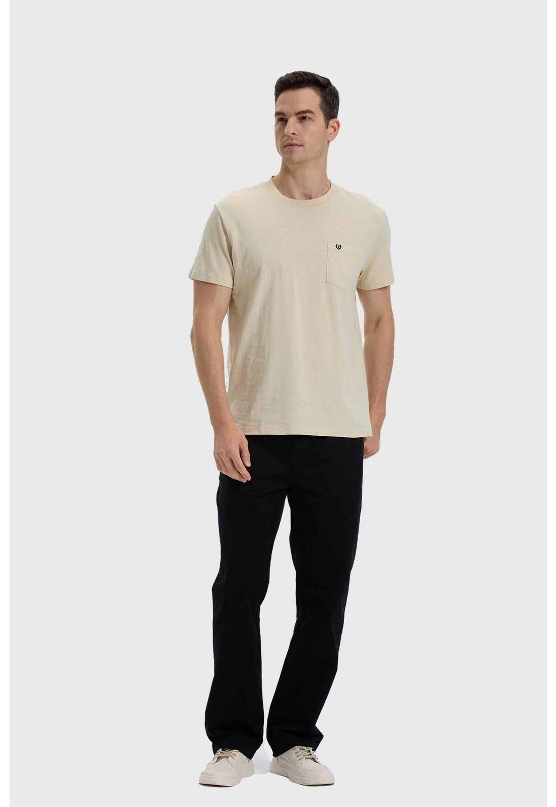 Polera Hombre Con Bolsillo Beige - ll-3