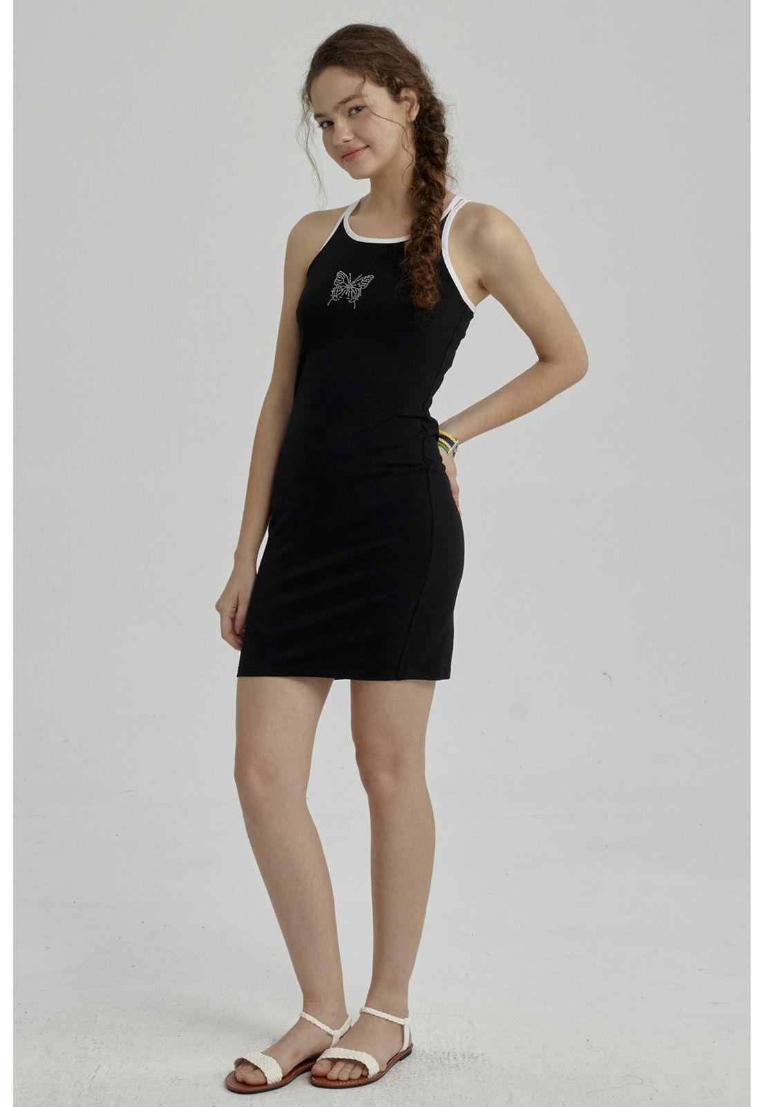 Vestido Niña Cruzado De Espalda Negro-0