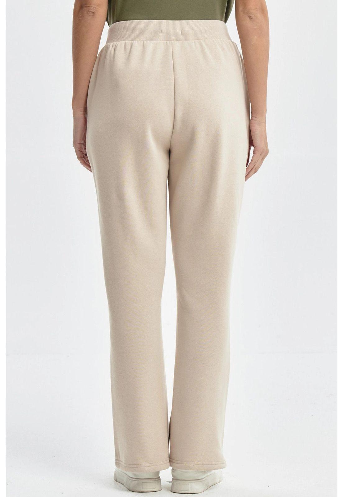 Pantalón Buzo Mujer Clásico Flare Beige-2