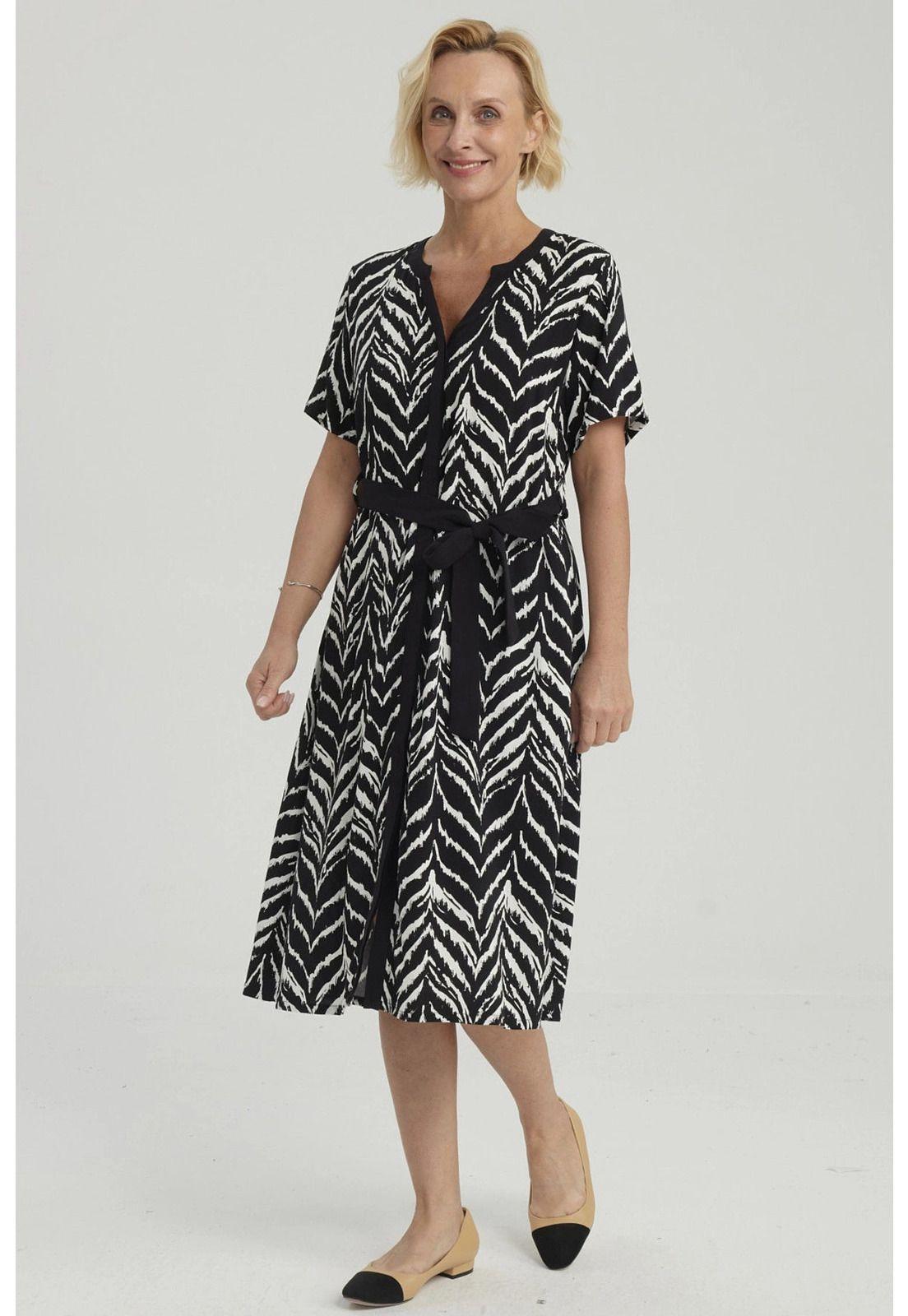Vestido Mujer Con Cinturón Negro-3