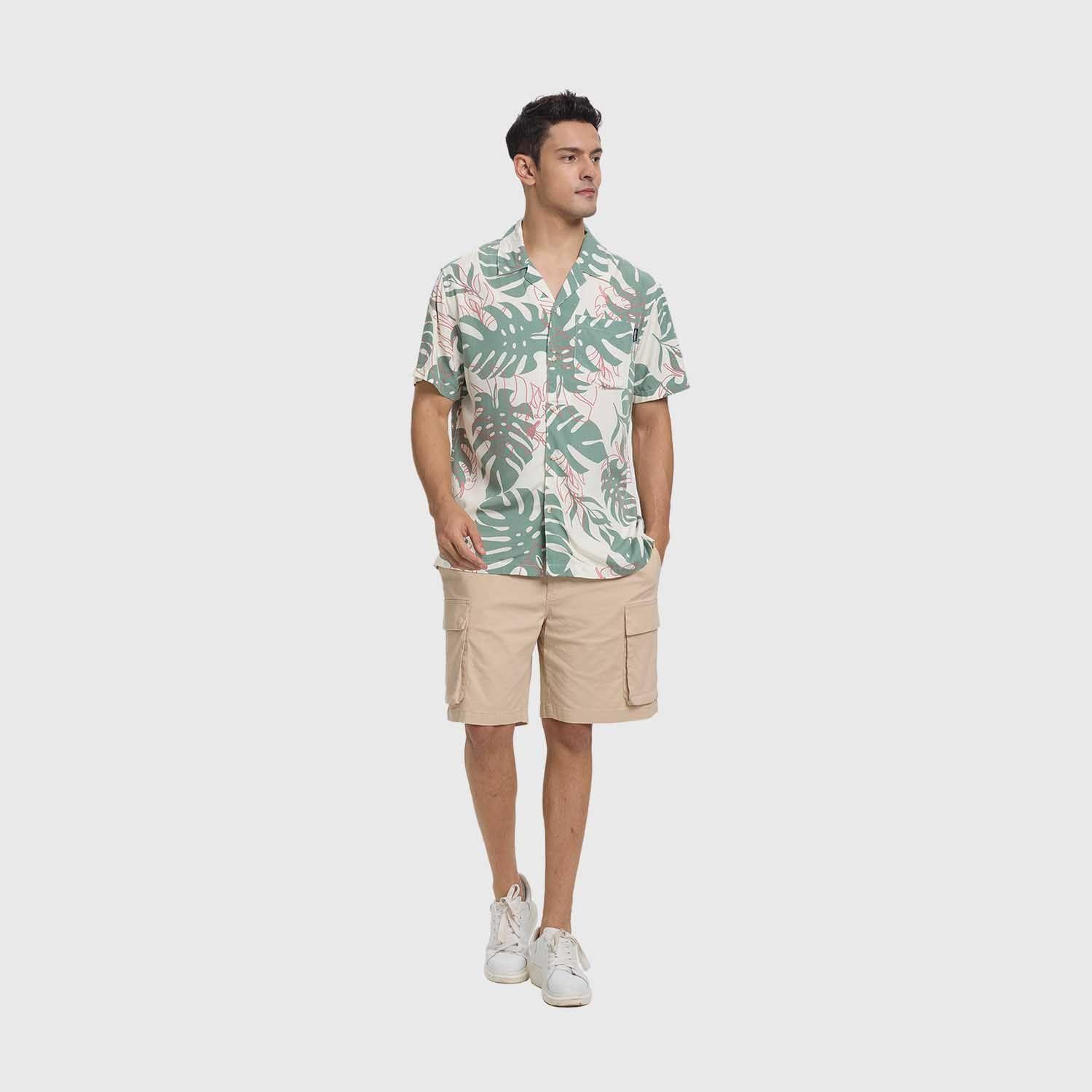 Camisa Hombre Guayabera Tropical Beige Fashion's Park-3