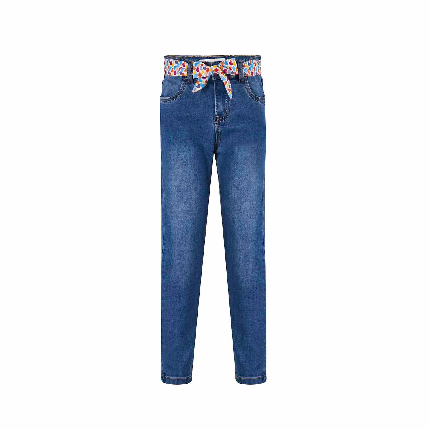 Jeans Con Cinturón Azul Niña-0