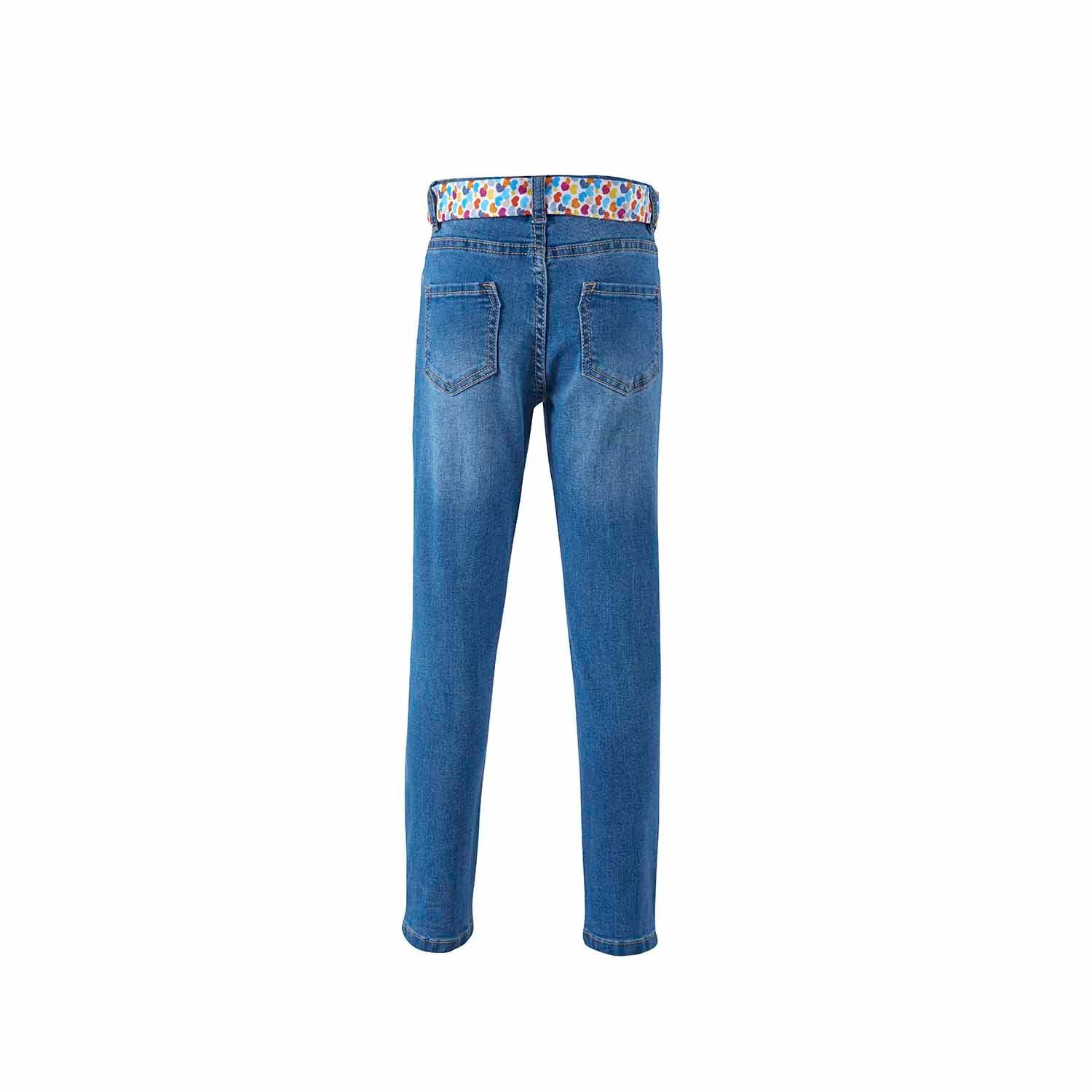 Jeans Con Cinturón Azul Niña-1