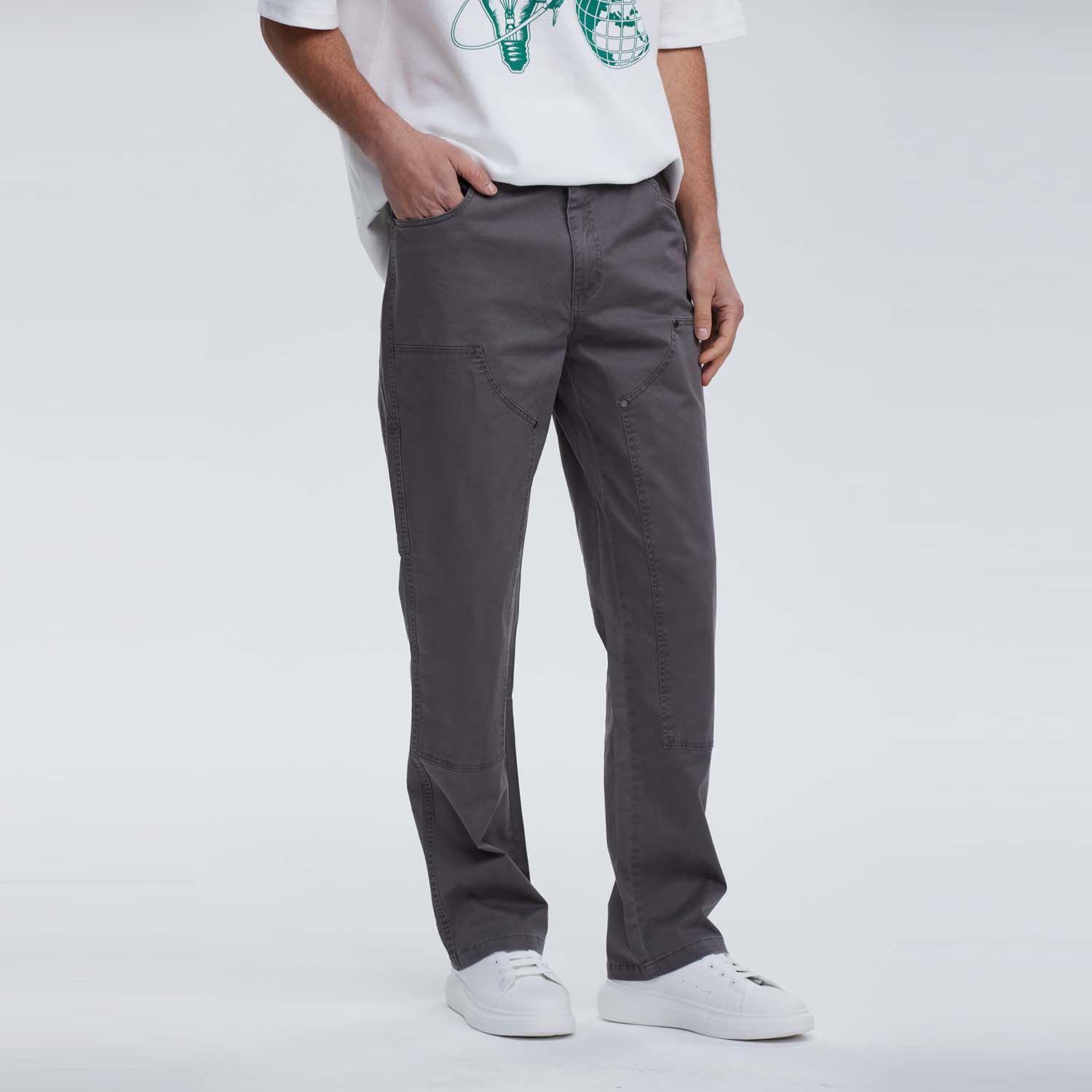 Pantalón Hombre Cargo Double Knee Gris-1