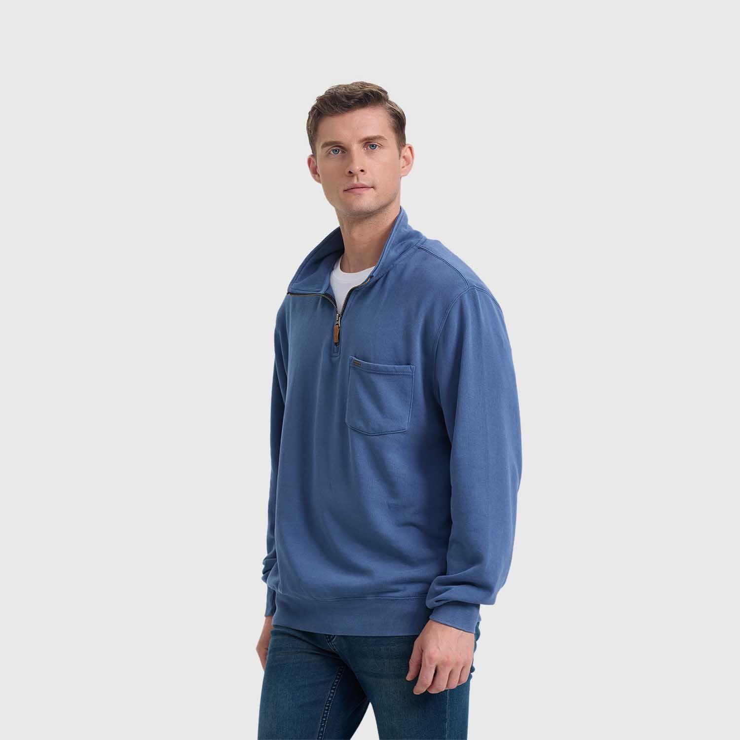 Polerón Hombre Half Zipper Celeste Fashion's Park-1