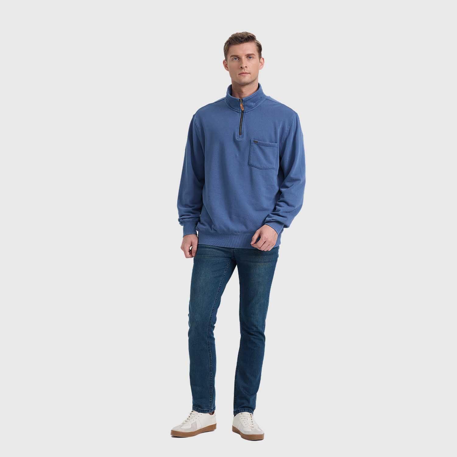 Polerón Hombre Half Zipper Celeste Fashion's Park-3