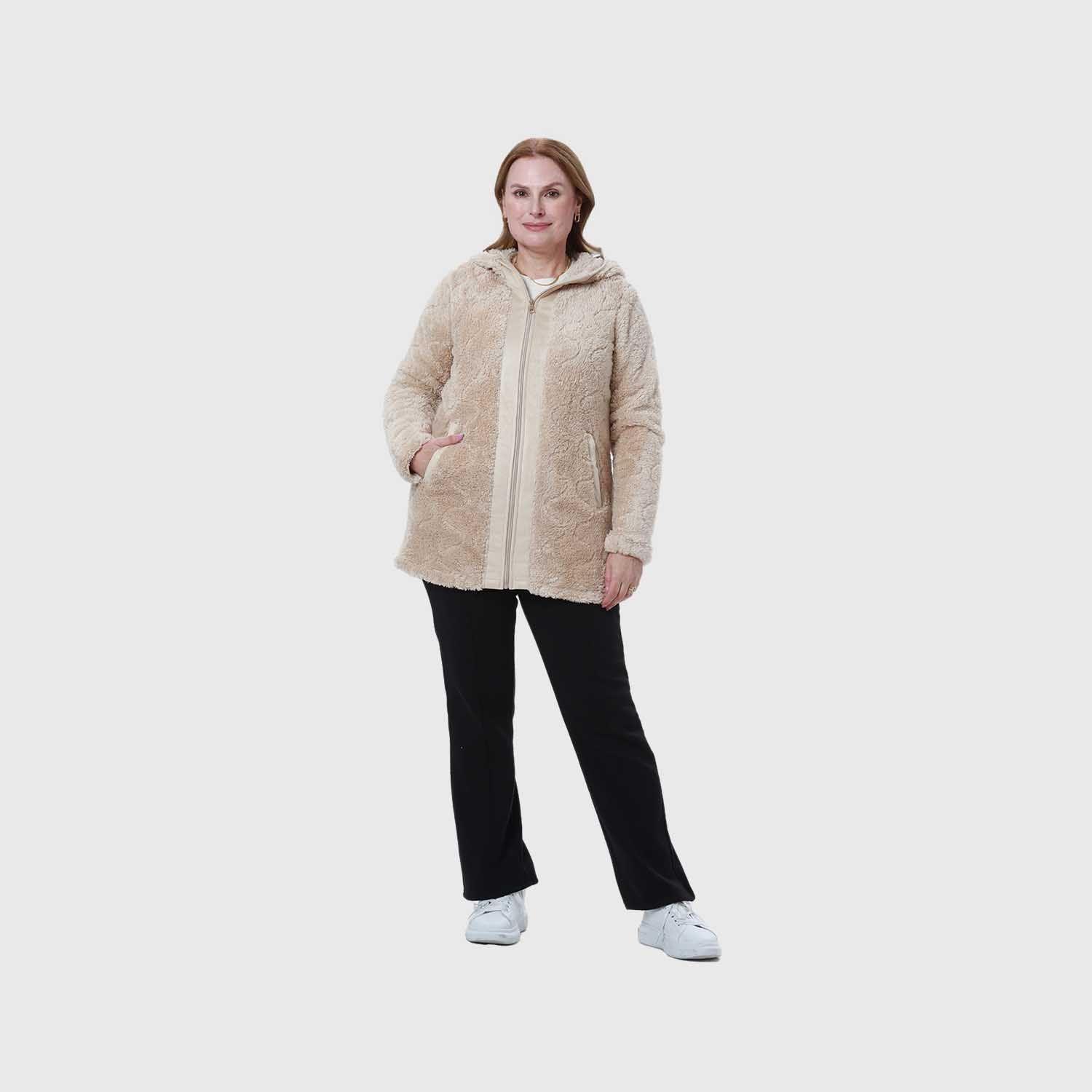 Polar Mujer Peludo Full Zipper Beige-3