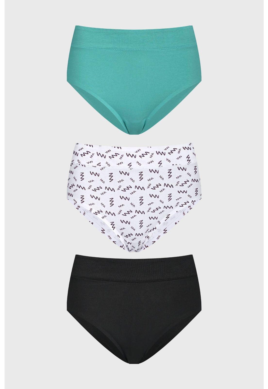 Calzón Mujer Tiro Alto Tripack Algodón Café-0