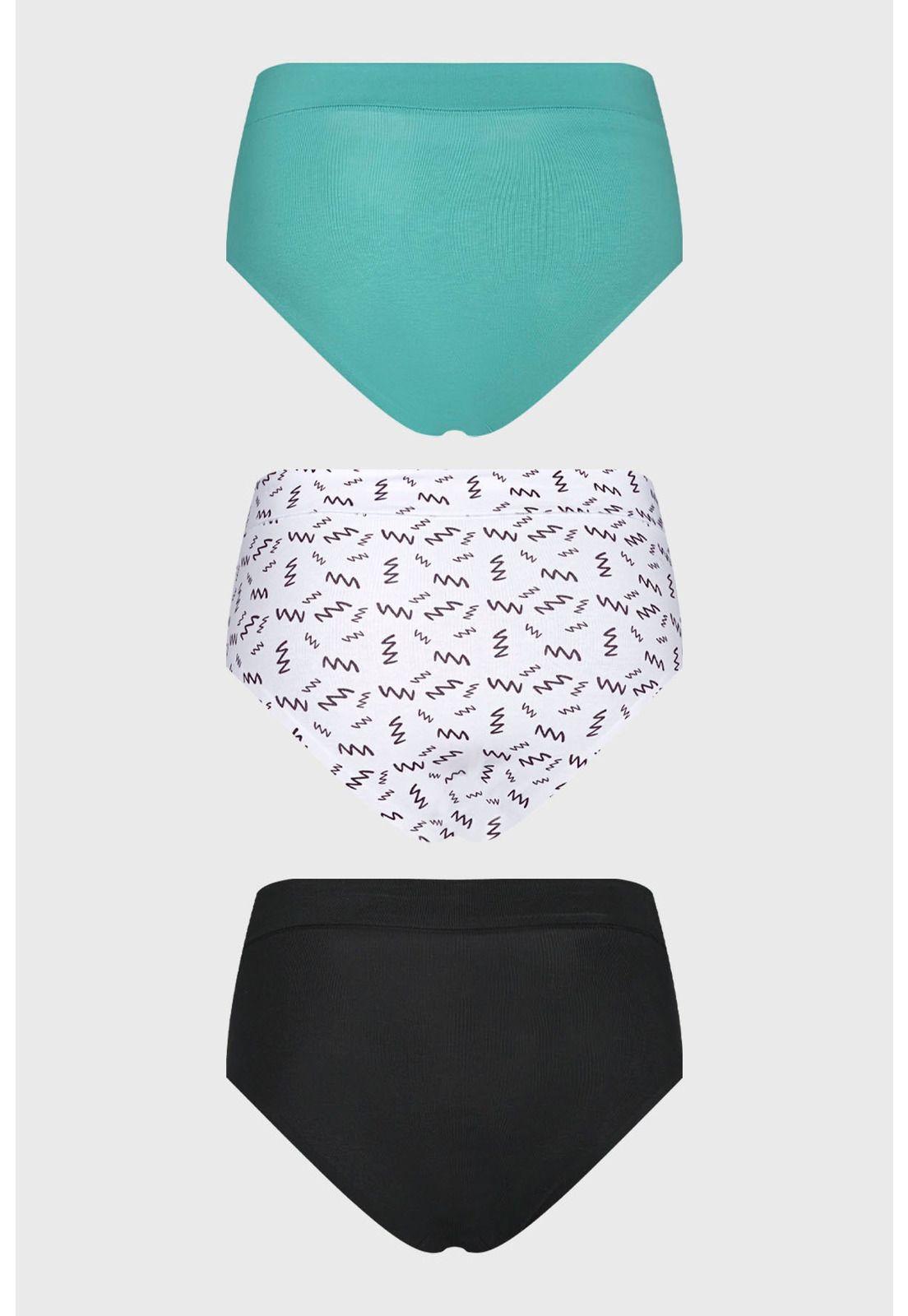 Calzón Mujer Tiro Alto Tripack Algodón Café-1