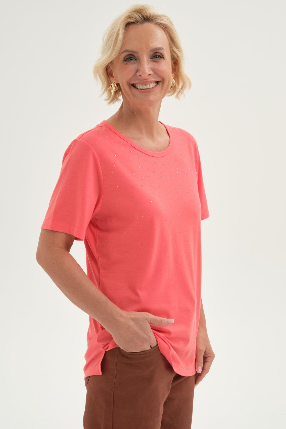 Polera Mujer Con Tachas Coral-1