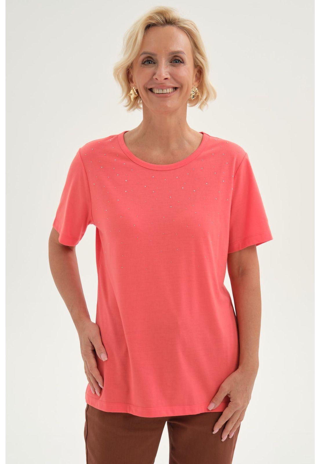 Polera Mujer Con Tachas Coral-0