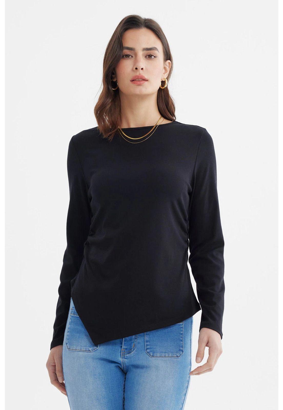 Polera Mujer Ajustado Negro - Vlll-0