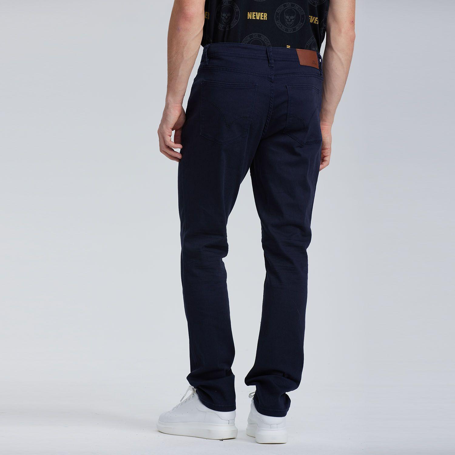 Jeans Hombre Slim Color Azul Marino-2