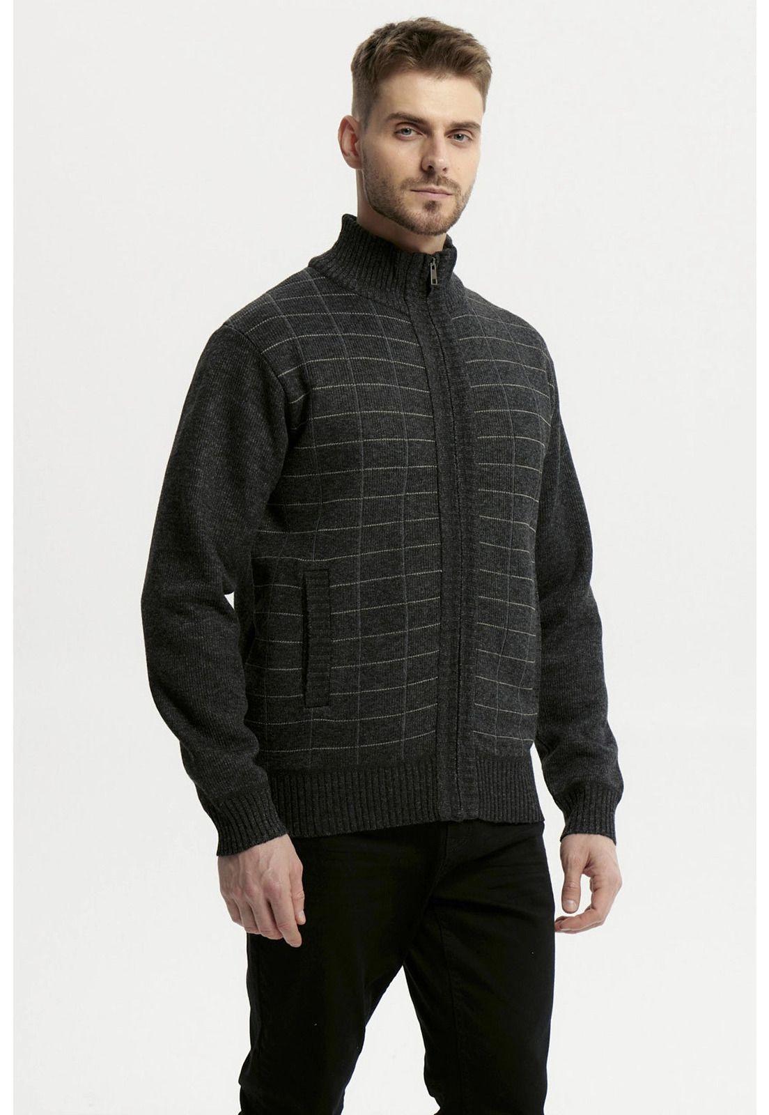 Sweater Hombre Cuello Con Cierre Marengo-1