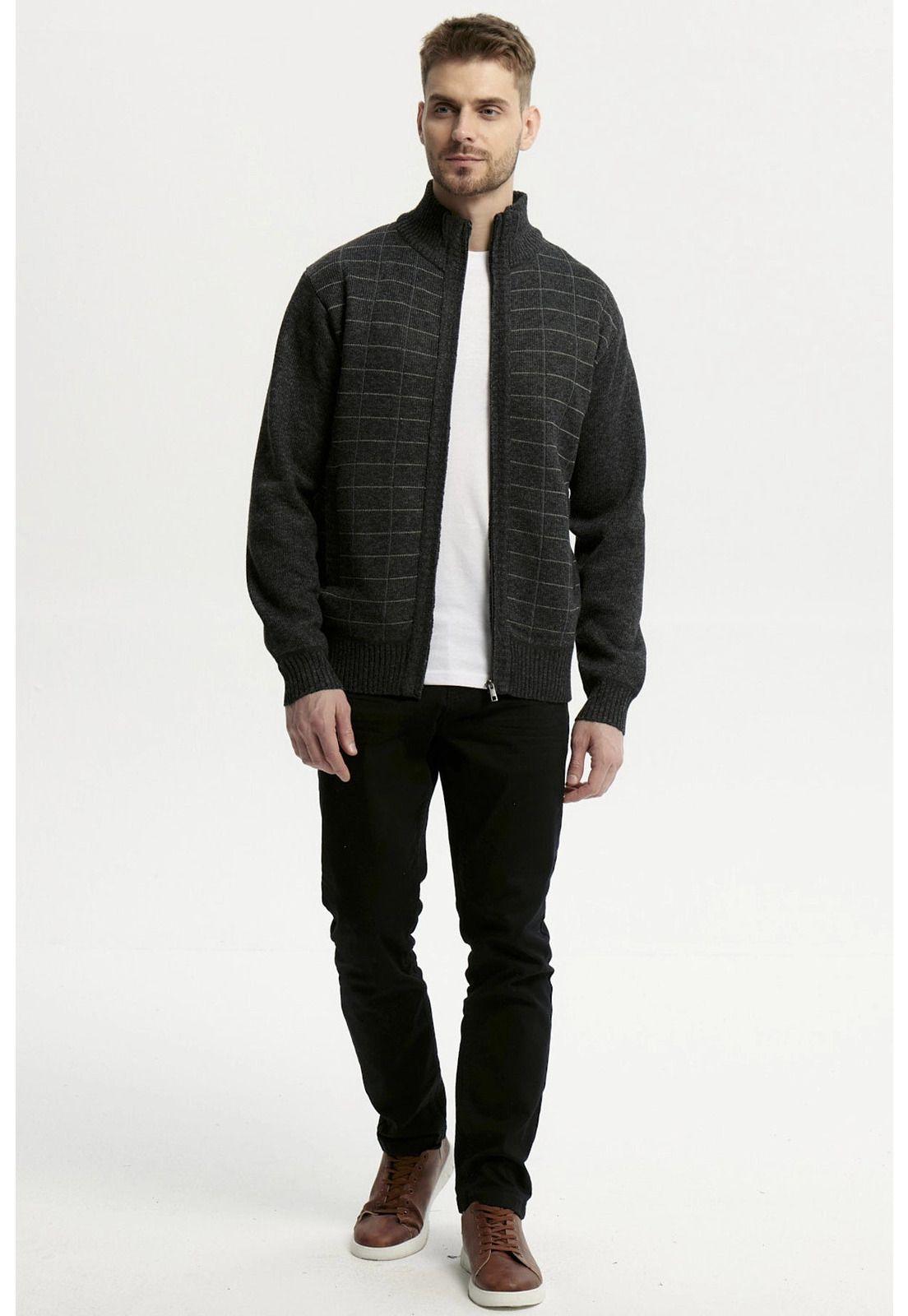 Sweater Hombre Cuello Con Cierre Marengo-3